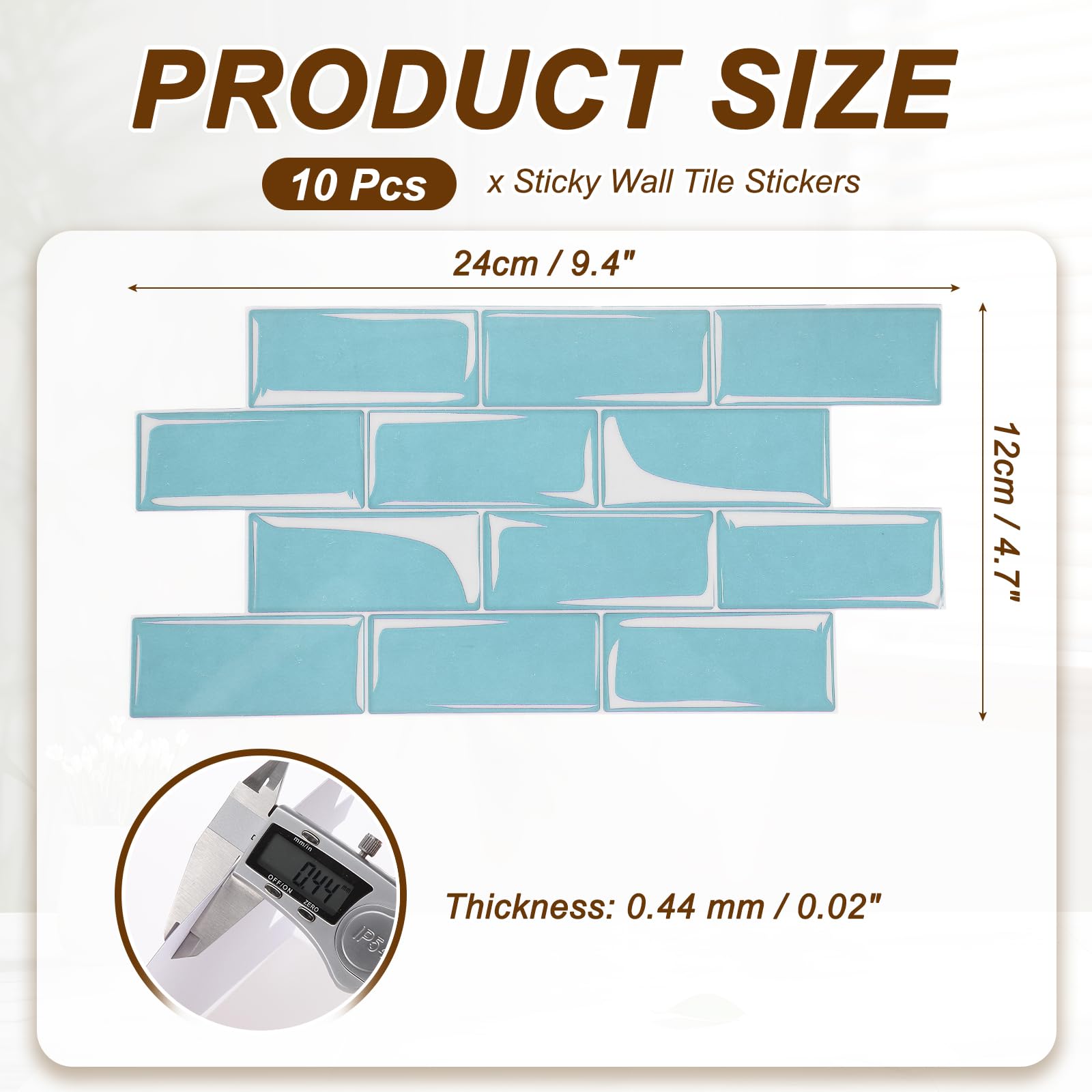 QUARKZMAN 10 Piezas De Azulejos Autoadhesivos Para Salpicadero 9.4" X 4.7" 3D Textura De Mármol Grueso Pegatinas De Pared Para Cocina Baño Dormitorio Azul