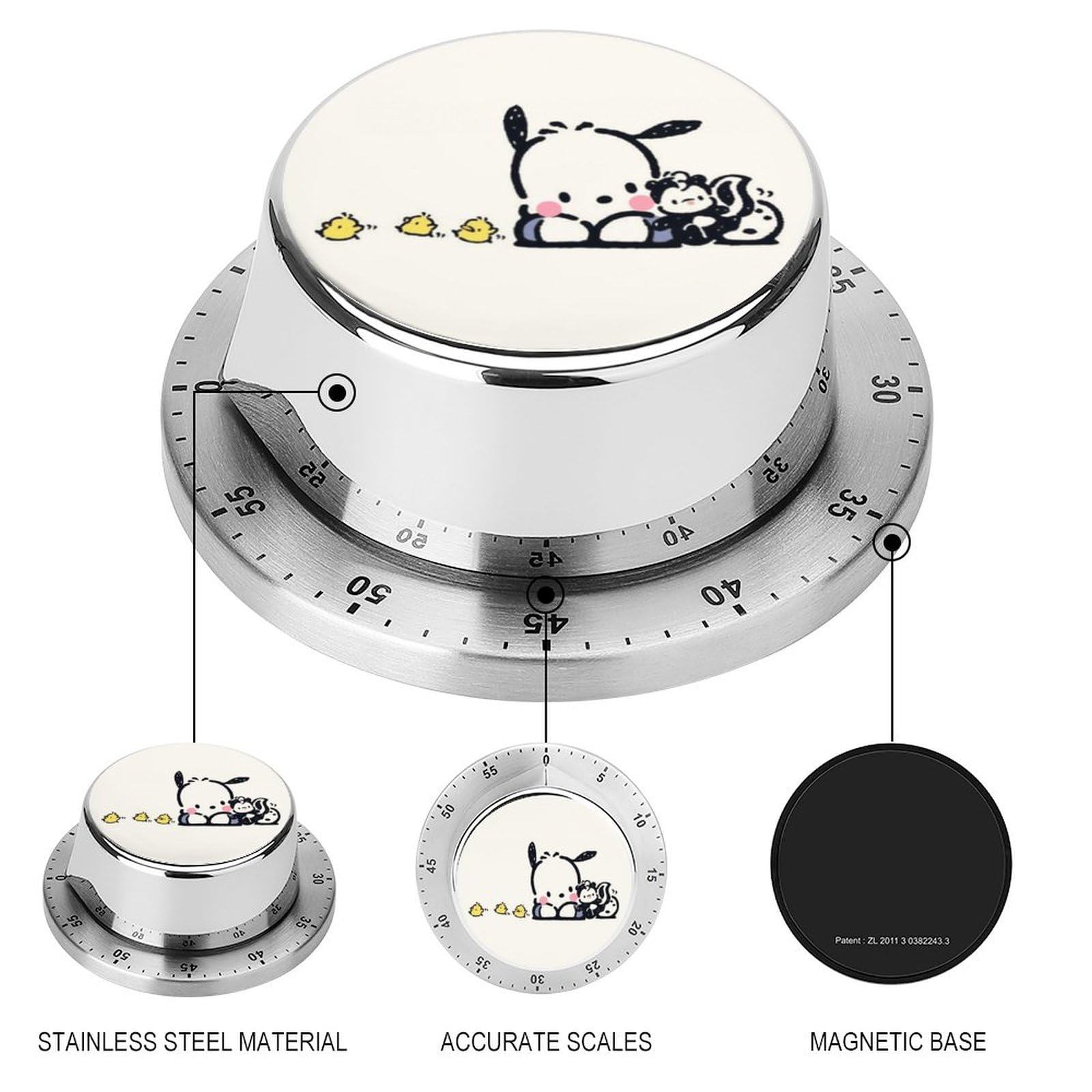 Amazon｜ポチャッコ タイマー キッチン 可愛い タイマー 勉強 防水