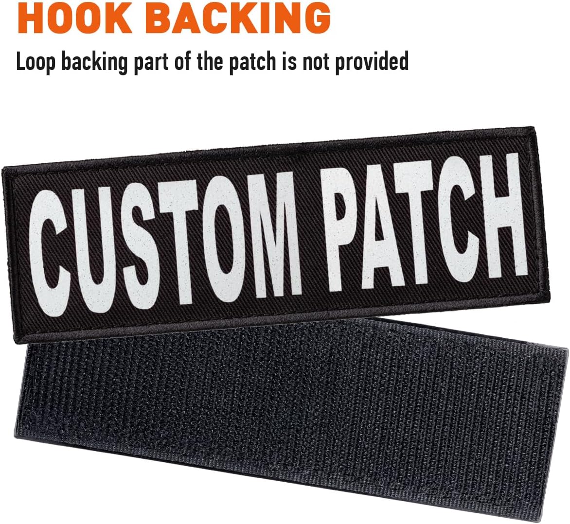 Dogline Custom Patch with Glitter Letters for Dog Vest Harness or Collar Customizable Bling Text Personalized Patches with Hook Backing Name Agility Service Dog ESA 2 Patches Z White Text