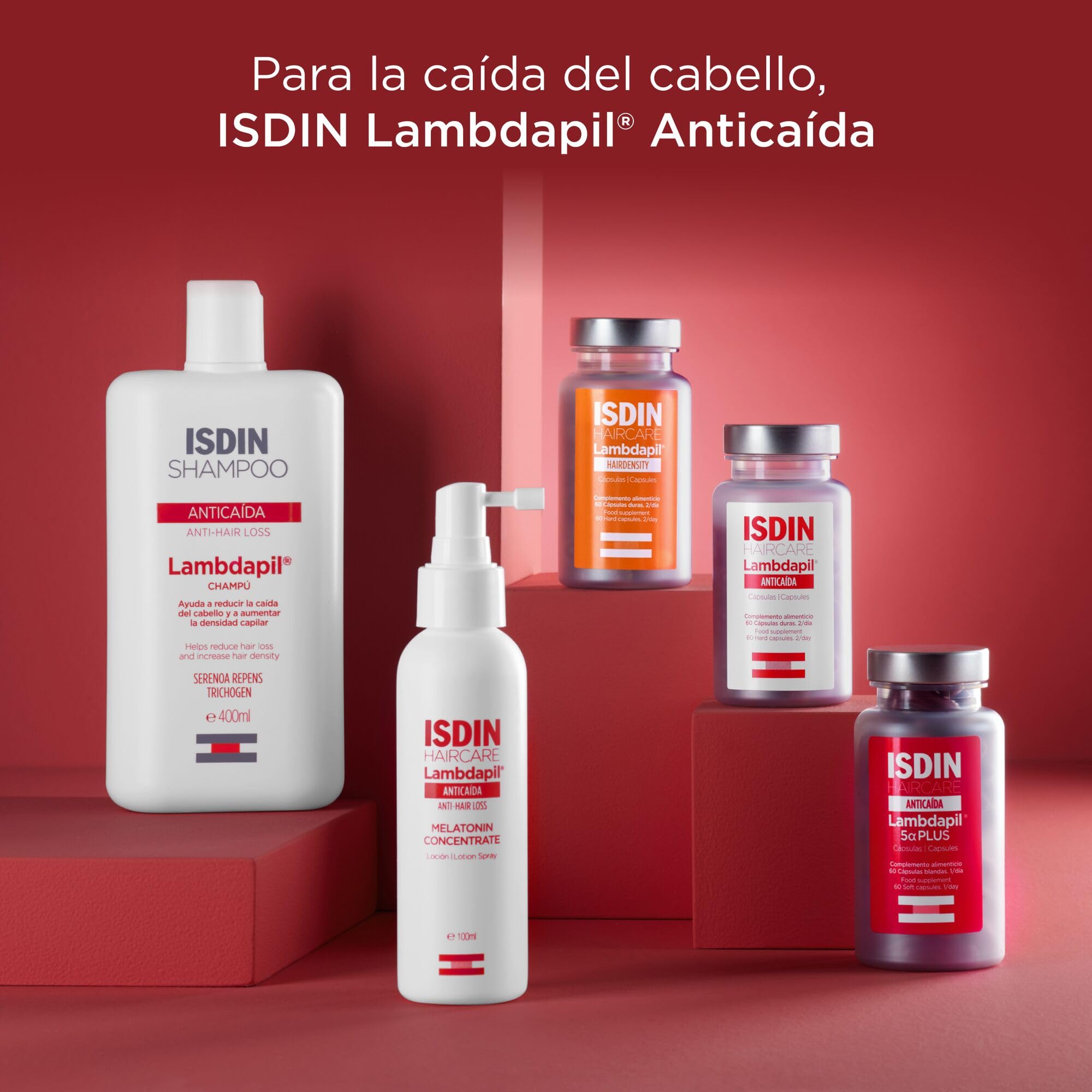 ISDIN HAIRCARE ANTICAÍDA LambdapilAnticaída Loción, Loción Anticaída Que Ayuda A Reforzar El Cabello Y Reducir Su Caída, Mejora El Volumen, Con Melatonina, Biotina y Adenosina - 100 ml