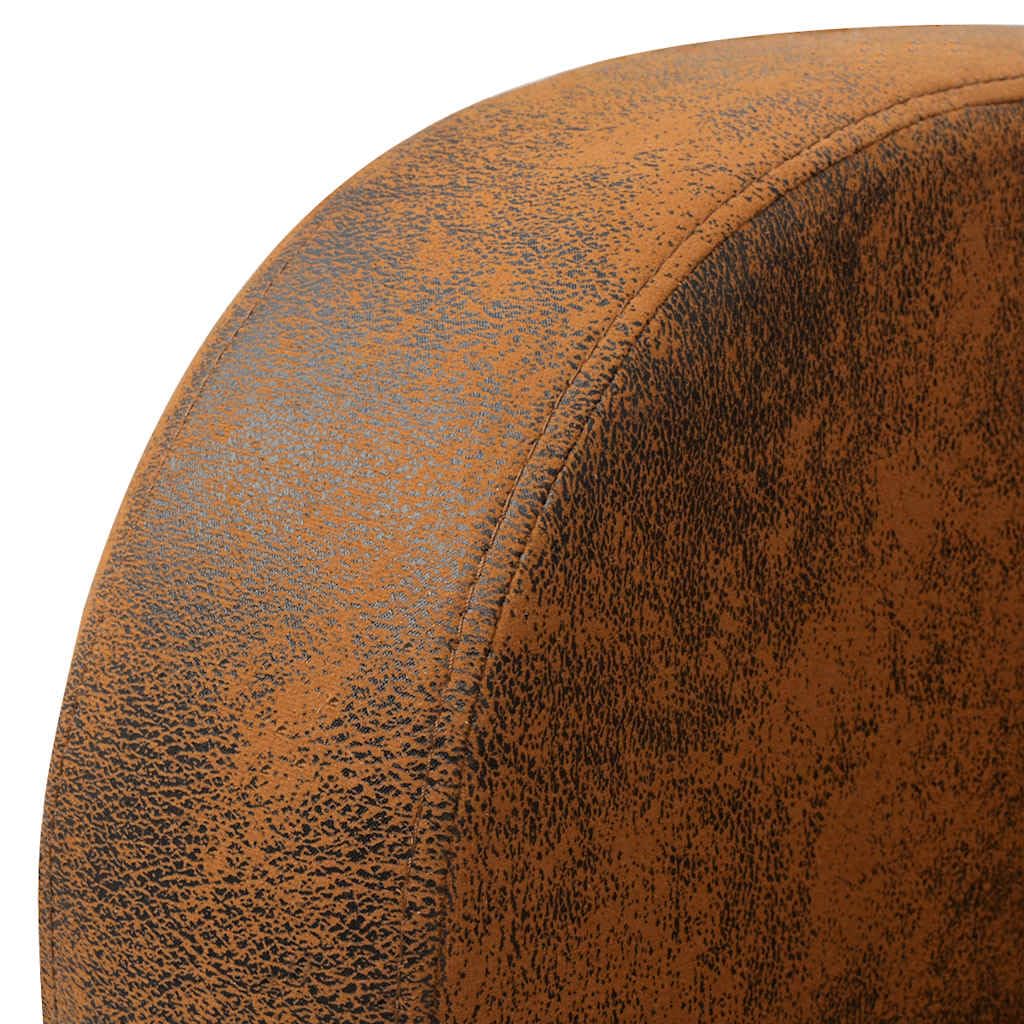 Fauteuil Marron Similicuir Daim Cadre Bois pin, Fauteuil Lounge intérieur Confortable, Chaise de Salon et Bureau, Fauteuil d'appoint élégant pour Coin Lecture et Chambre