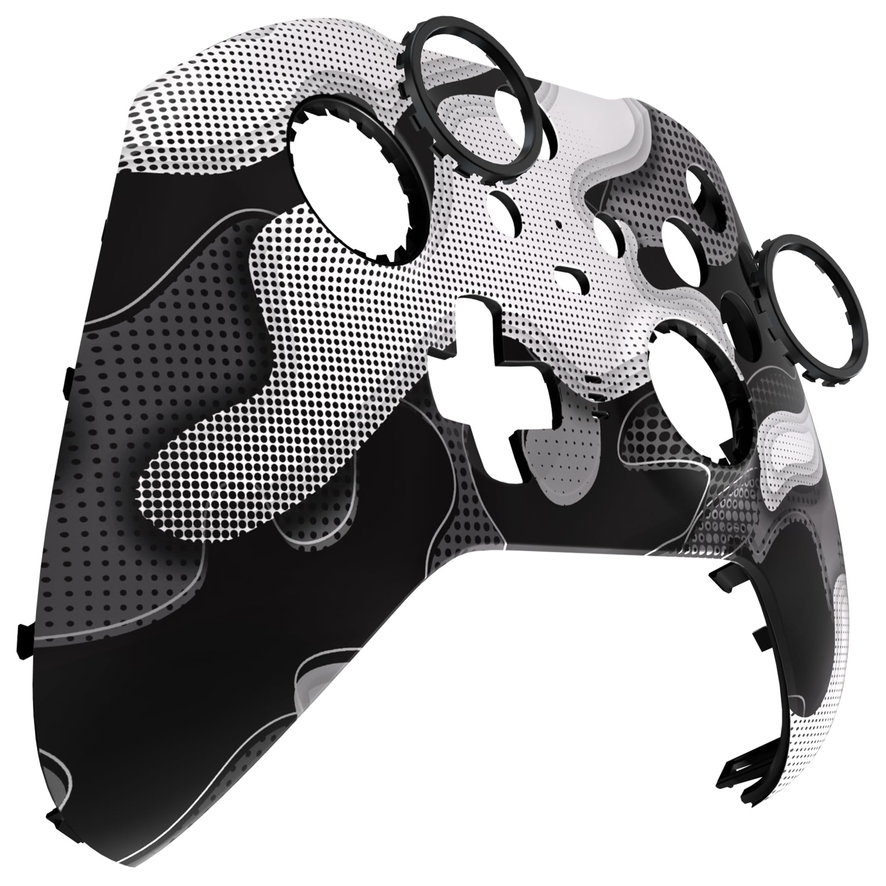 eXtremeRate Custodia Frontale per Xbox Elite Series 2 Controller Model 1797,Cover Scocca Case Ricambio per Xbox Elite Series 2 Wireless Controller Core&2 Anelli-Bianco Nero Mimetico