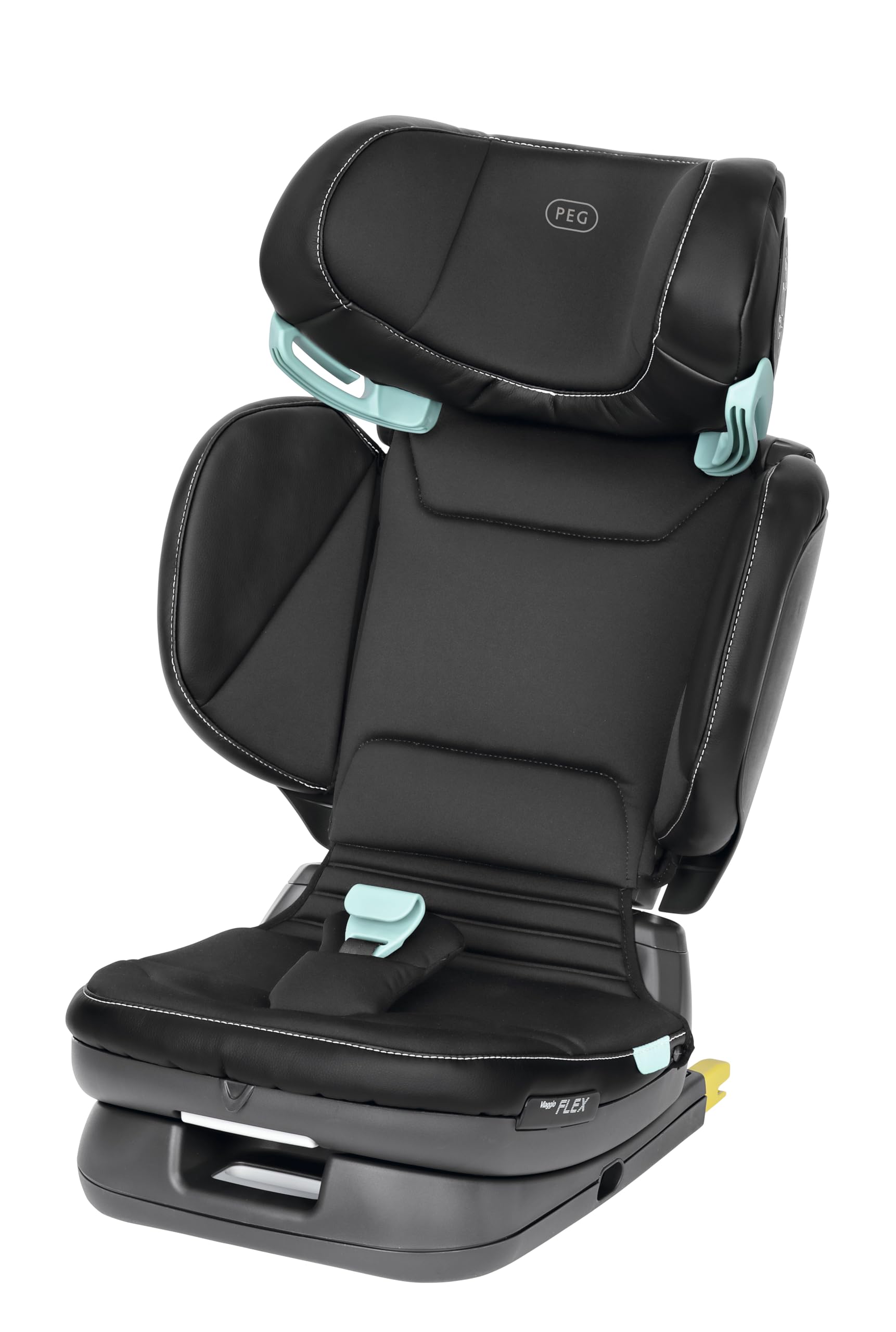 Peg Perego Viaggio Flex Fotelik samochodowy ISOFIX z zaawansowaną technologią, rozkładany, składany, wzmocnione oparcie, dla dzieci w wieku 100-150 cm (3-12 lat), 15-36 kg, licorice