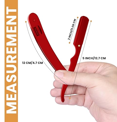 Miniatura 9 de Utopia Care - Rasuradora de seguridad profesional, para peluquero, de borde recto, con 100 cuchillas Derby, 100 % acero inoxidable, (negro)