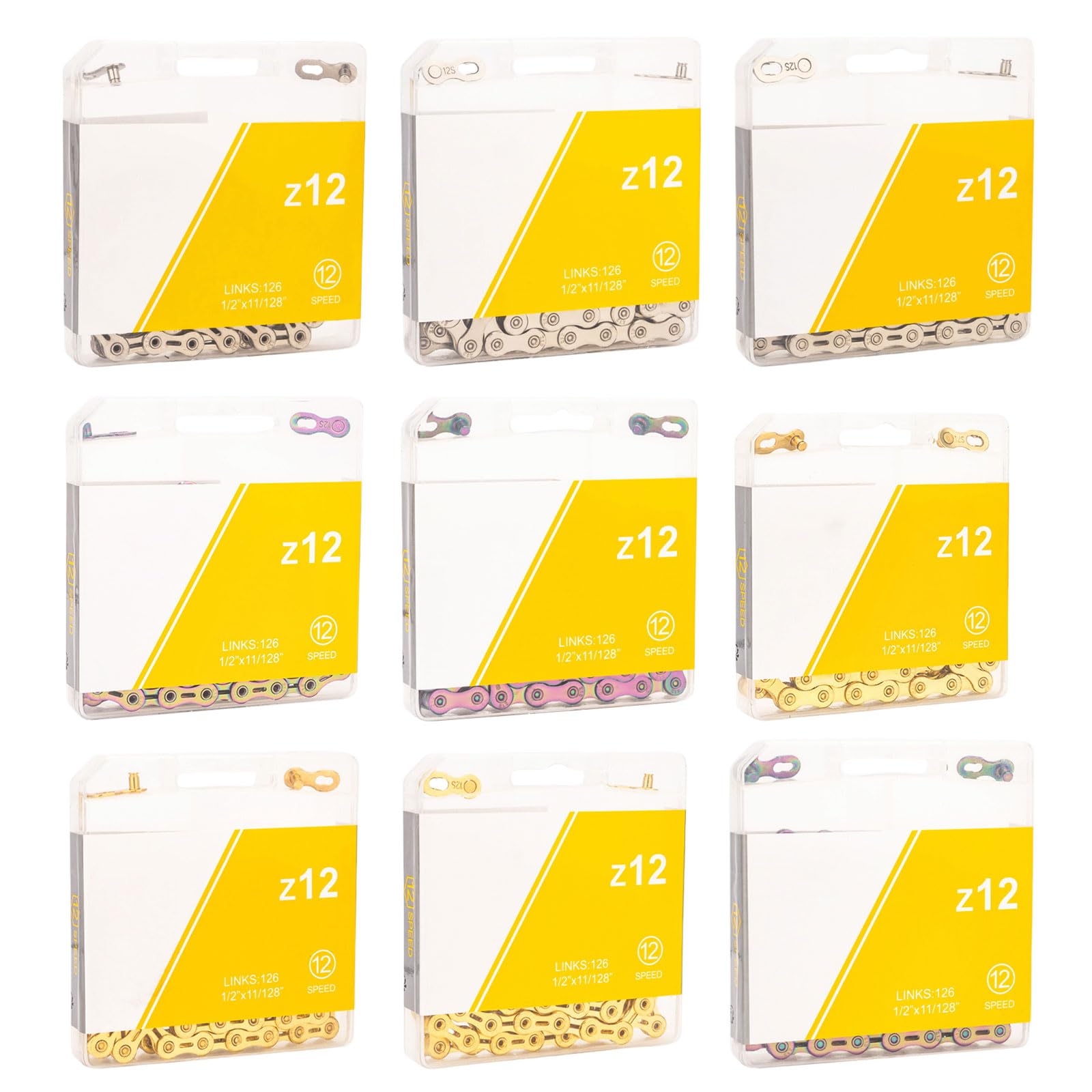 Cadena de 12 velocidades, 126 eslabones, cadena ligera para bicicletas con conector de eslabones rápidos, cadena de bicicleta de carretera, eslabones rápidos, cadena de bicicleta de montaña