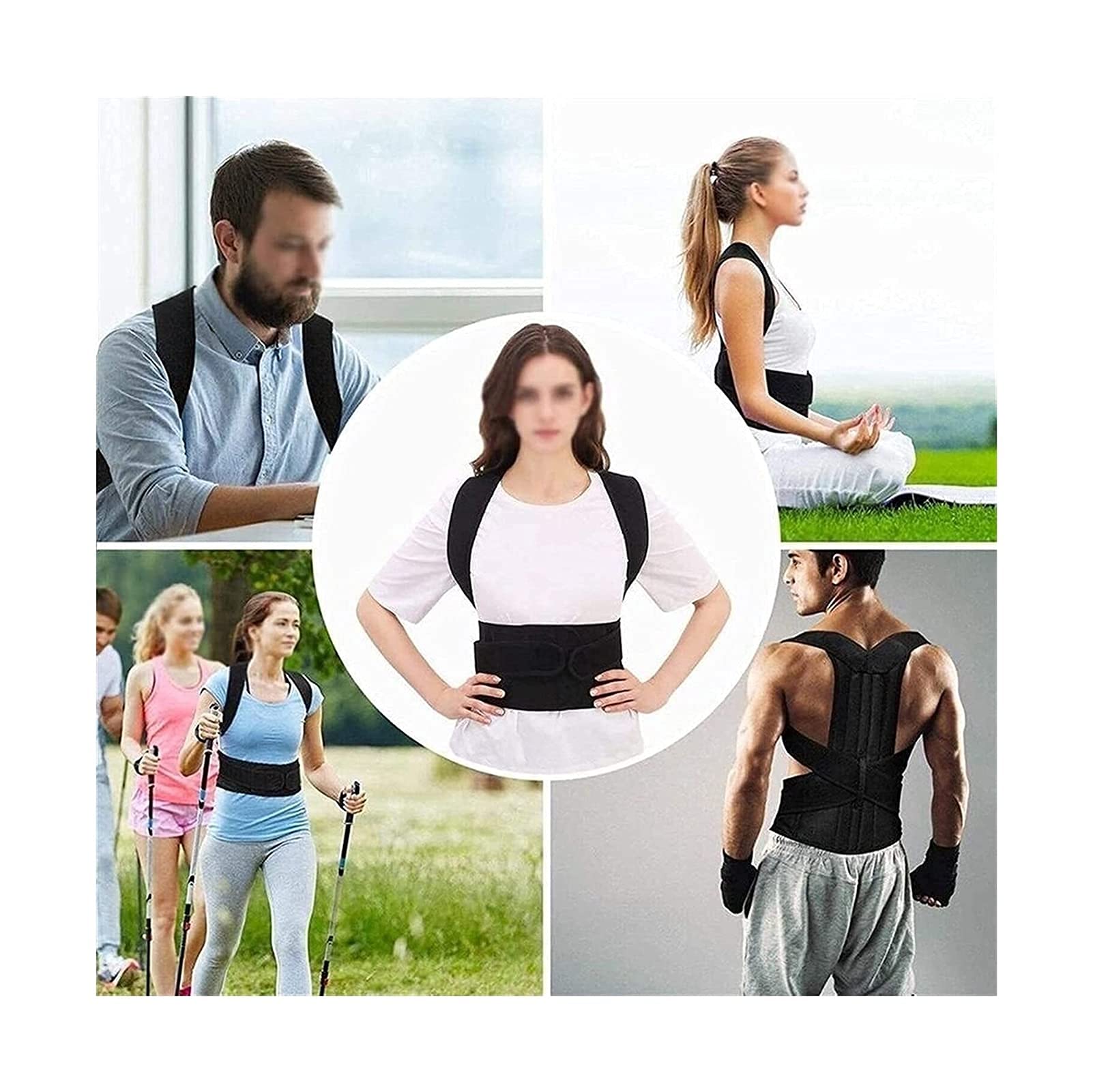 Correttore Posturale Schiena Completa Supporto Lombare Spinale Raddrizzatore per Uomo Donna e Bambino Traspirante Regolabile per Collo Spalla (Dimensioni : 4XL) (Dimensioni : Large),Correttore