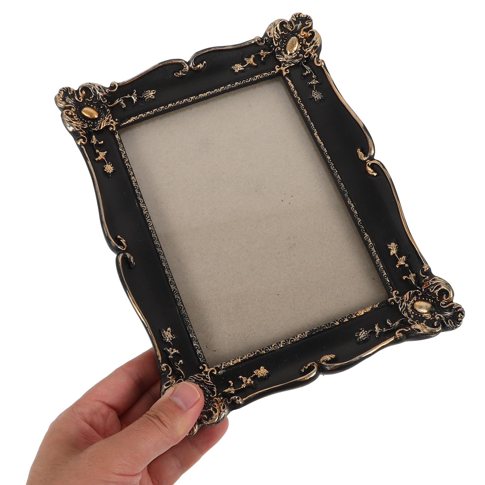 BESPORTBLE Marco de Fotos Creativo de Resina Diseño Repujado para Decoración de Pared y Escritorio, Estilo Retro Europeo para Hogar 9.05X7.08X0.98In