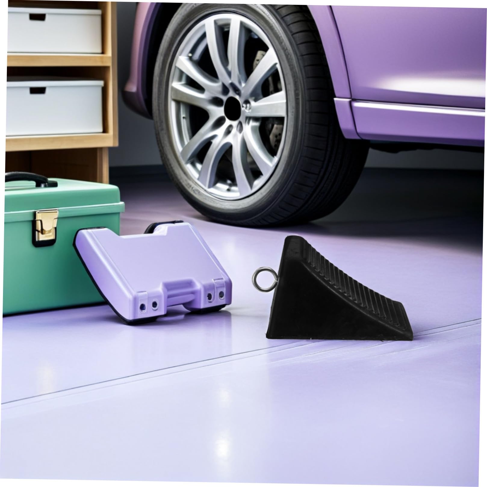 Abaodam 2 Calzos De Goma Para Neumáticos Bloques De Rueda Para Coches Bloques De Aparcamiento Topes De Rueda Topes De Aparcamiento Resistentes