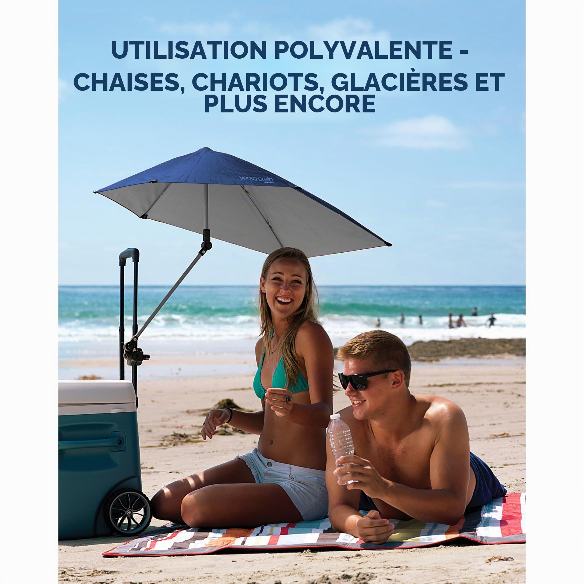 Sport-Brella Versa-Brella verstellbarer Regenschirm mit Universalklemme, LSF 50+