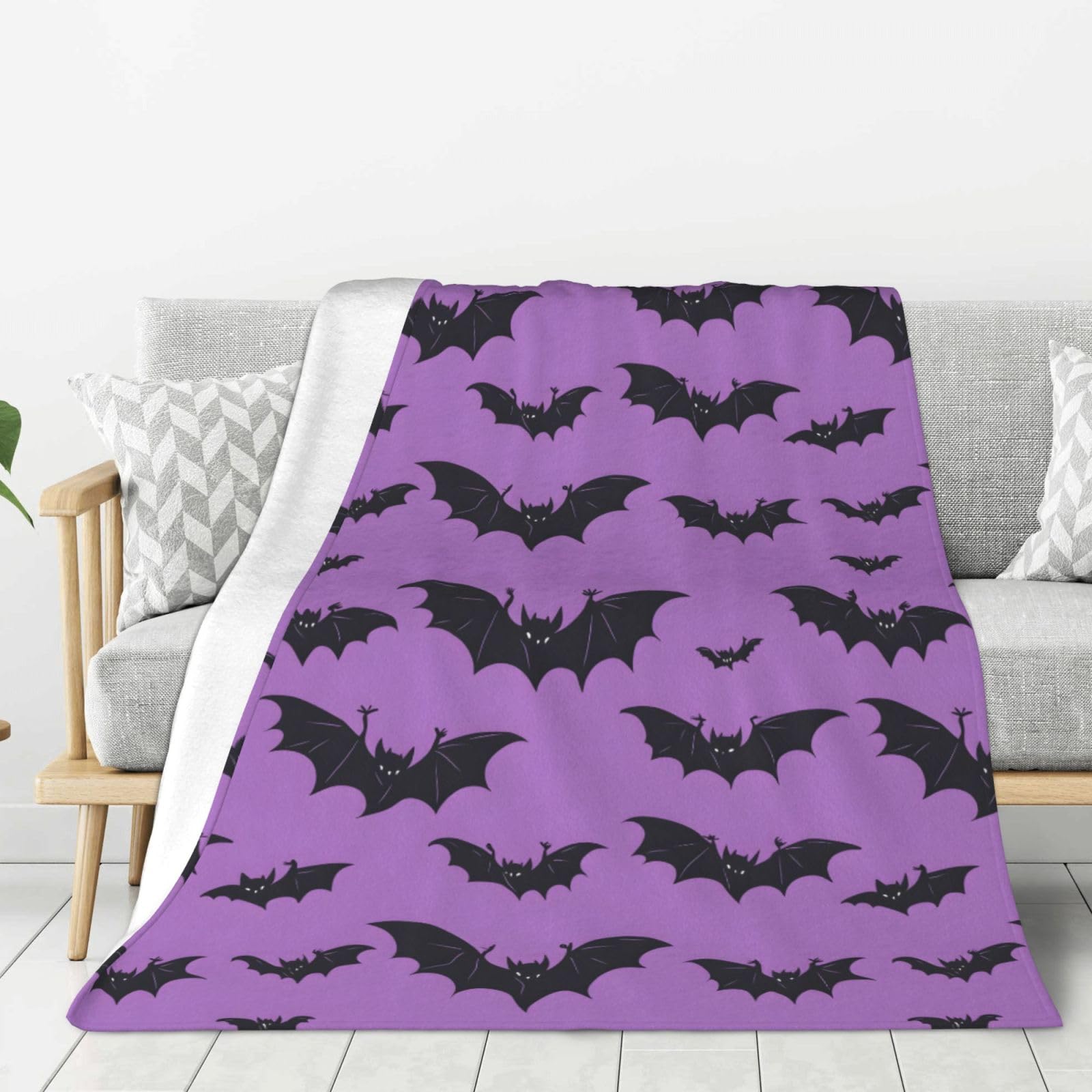 Couverture imprimé chauves-souris pour vos soirées cocooning canapé