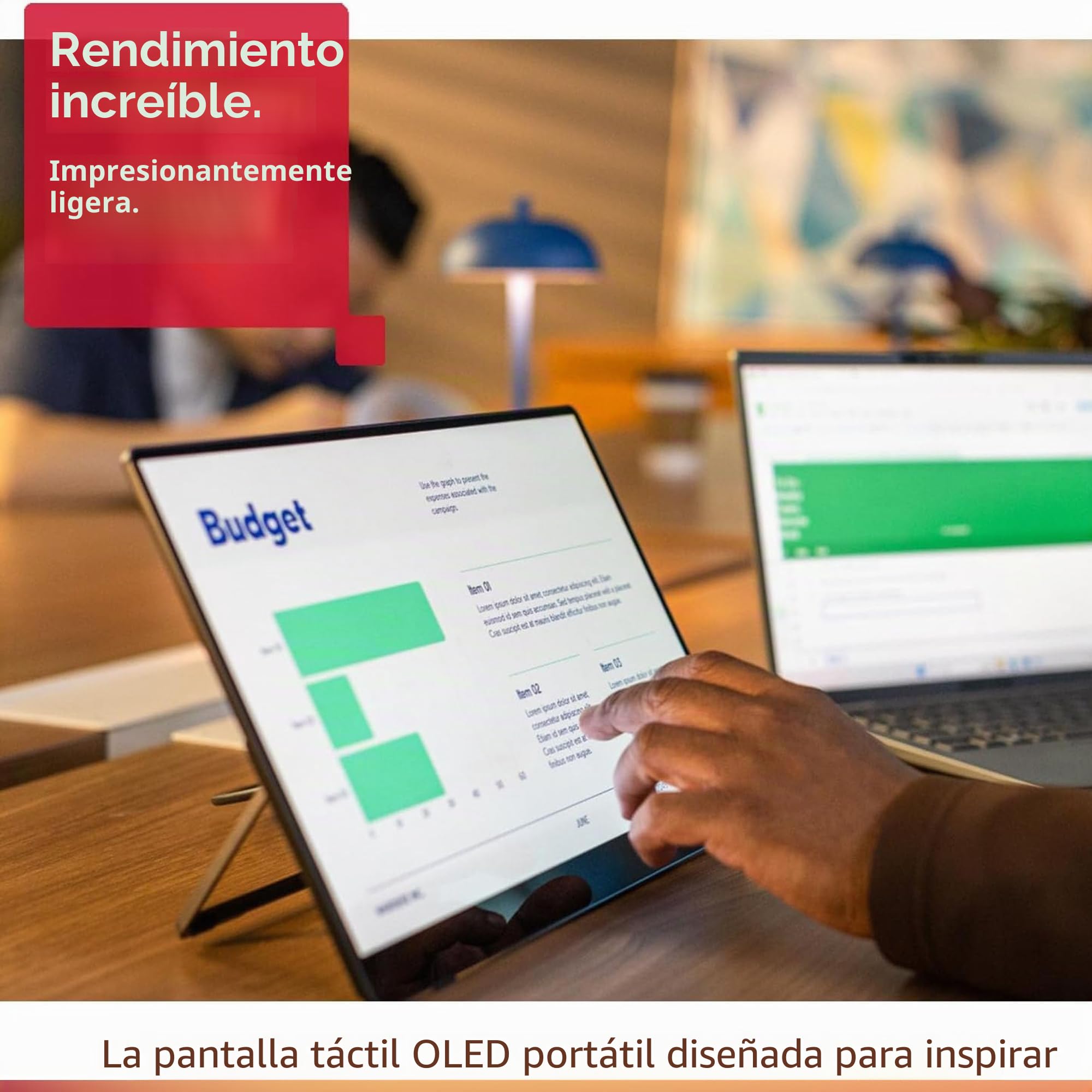 Monitor portátil inalámbrico RICOH 150BW de 15,6 Pulgadas, 1920 x 1080, OLED, USB C, Ligero con Pantalla táctil y 2 Altavoces Integrados, Pantalla portátil Externa para Ordenador portátil/PC/teléfono