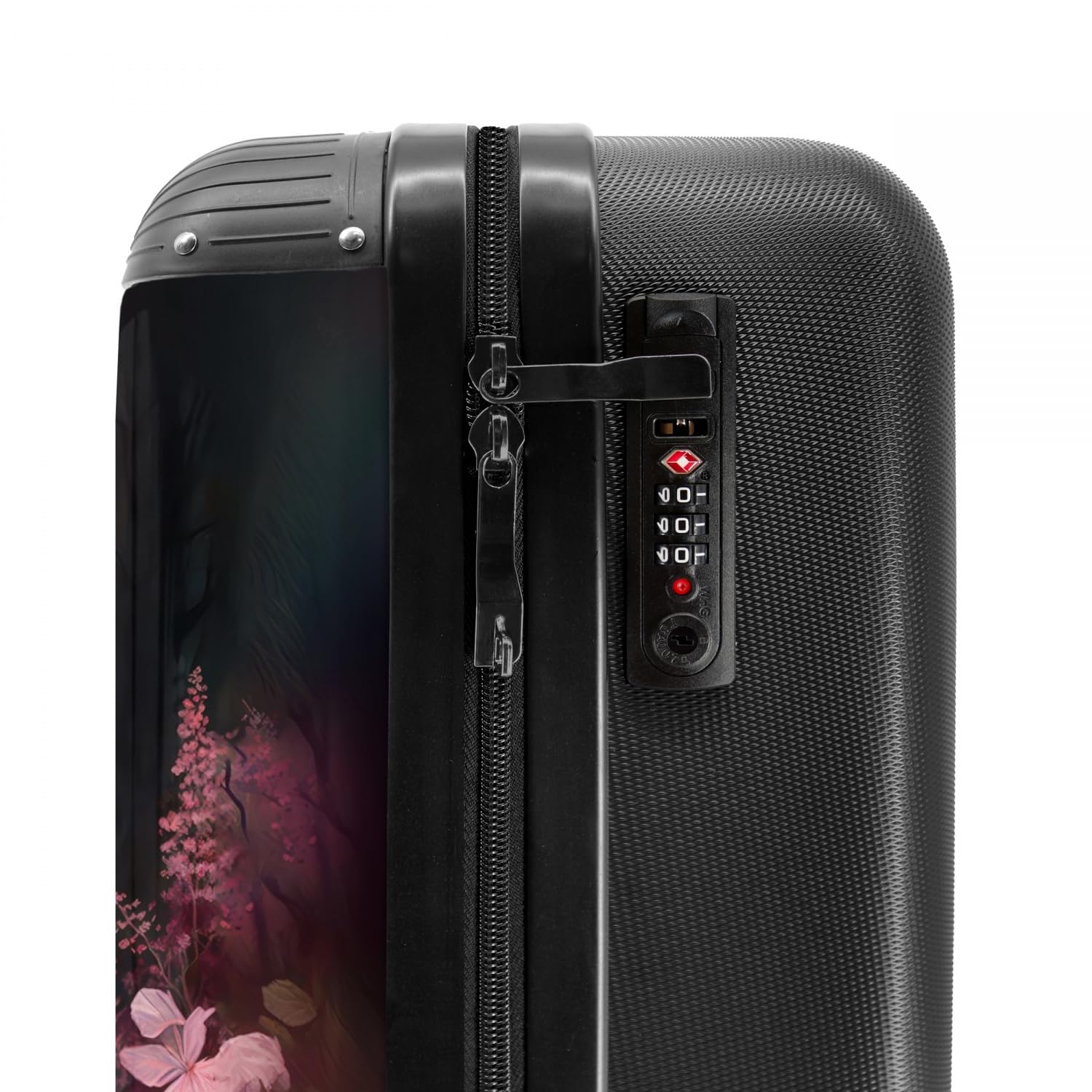 NoBoringSuitcases.com® Kinderkoffer Mädchen Reisekoffer mit Rollen Handgepäck Koffer Pferd - Rosa Blumen - Natur - Wald - 55x35x20cm