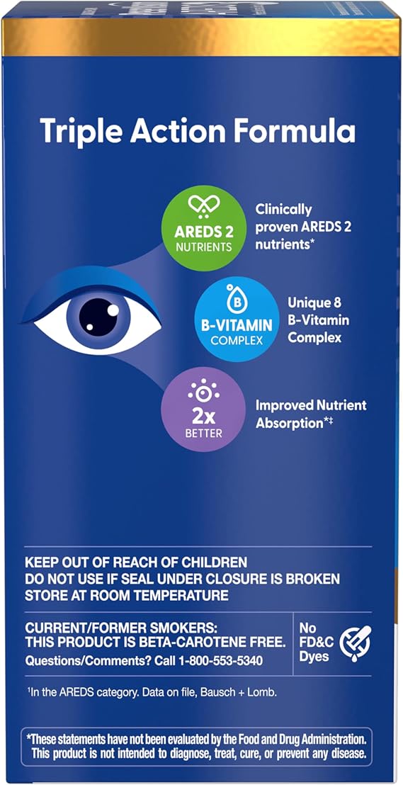 PreserVision AREDS3 Eye Vitamins, #1 Eye Doctor Recommended Brand, AREDS2 Formula with Additional 8 B-Vitamin Complex, for Healthy Cellular Eye Function, 3-in-1 Supplement, 90 Softgels