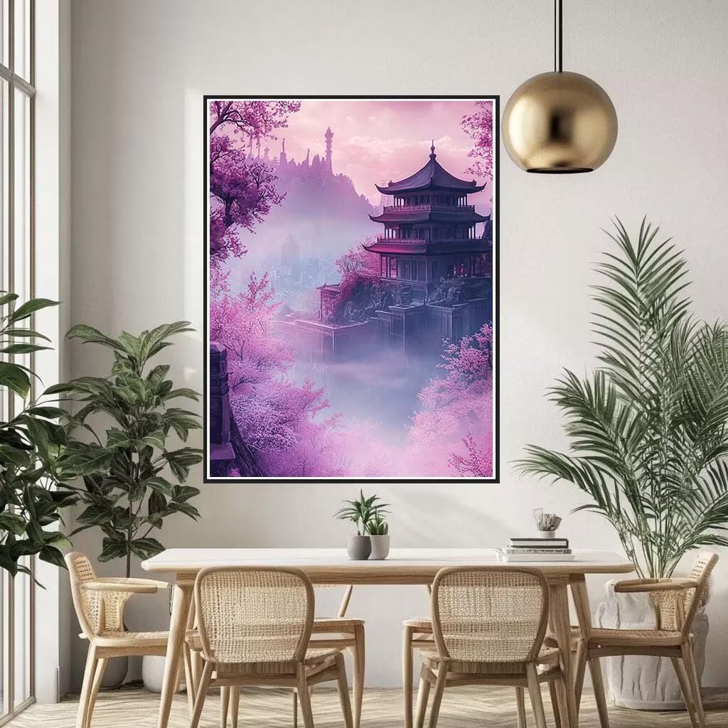 Diamond Painting Erwachsene Scenery Diamant Painting Bilder, Diy Diamond Painting Eckige Steine, Diamond Painting Groß Dimond Painting, 5D Vollbohrer Diamant Malerei Bastelset 90X120cm für Wanddekor