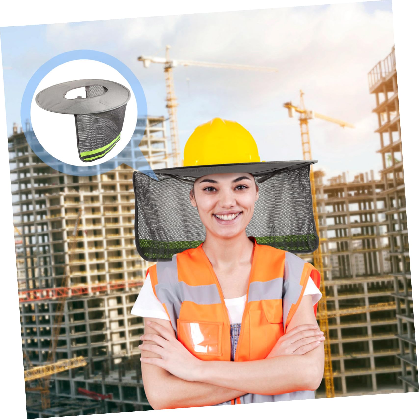 POPETPOP 6 Piezas para Casco con Protector Solar Transpirable Visera Reflectante para Cuello Accesorio Resistente para Construcción y Actividades