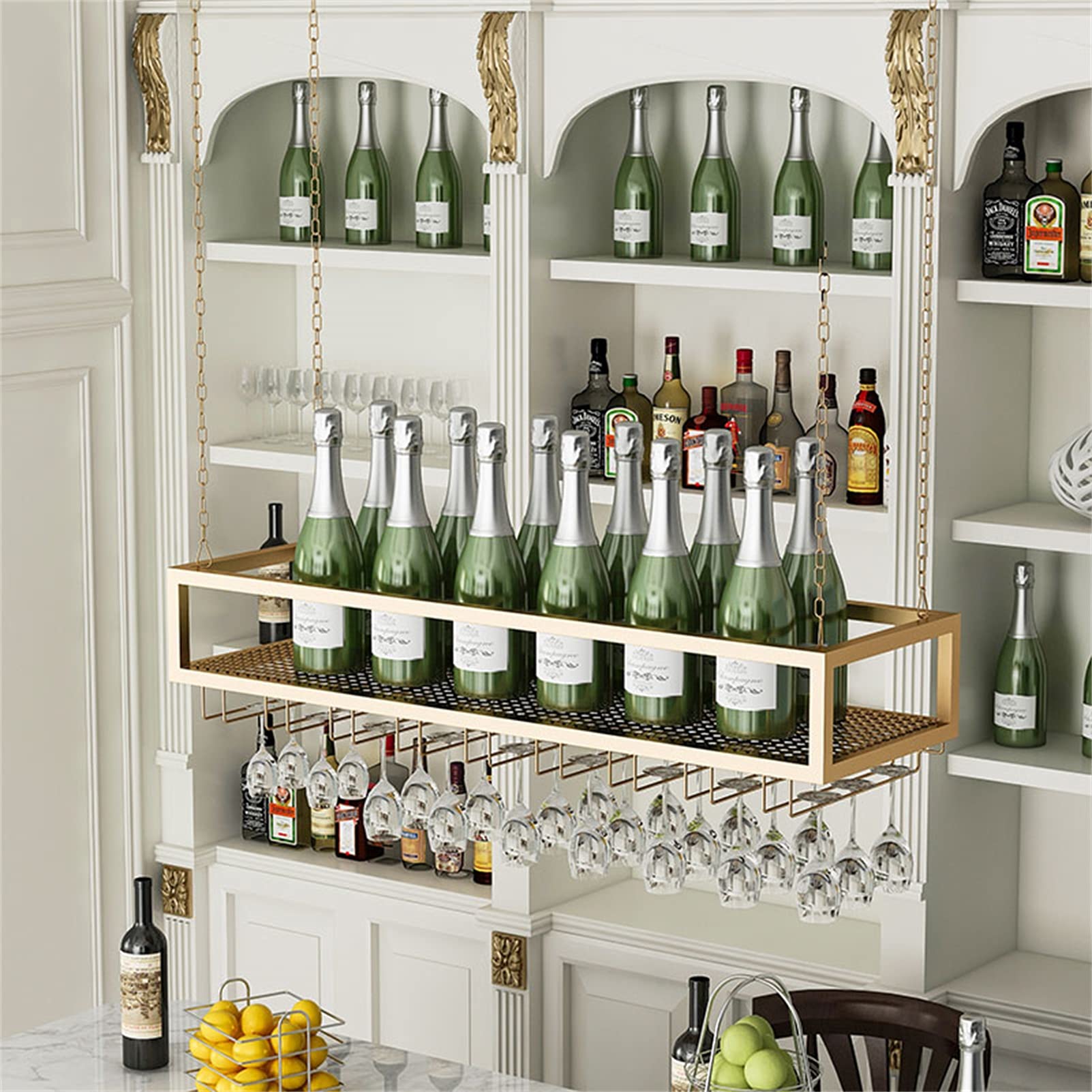Solution de rangement pour le vin au plafond en métal premium