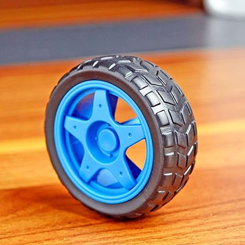 Miniatura 22 de 4PCS 2.559 in TT Motor Wheels Smart Car Chassis Robot Control remoto Ruedas de coche (negro)