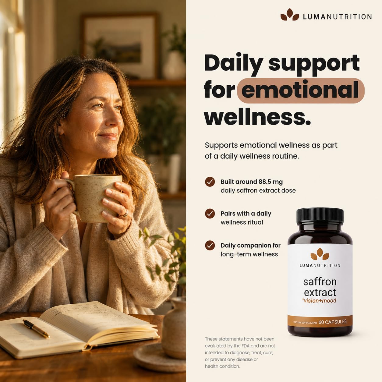 Luma Nutrition Saffron Supplement - Mood and Eye Support - 60 Capsules — Amazon image 7