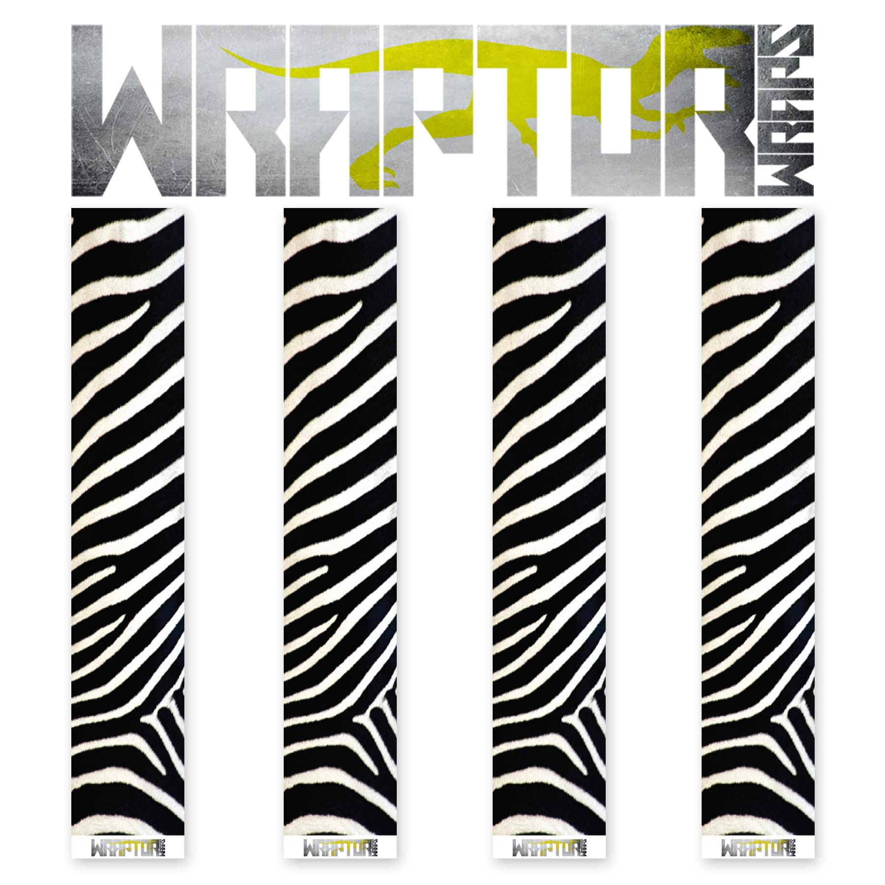 na-1 Wraptor Wraps Archery Arrow Wraps - Zebra HD Arrow Wraps - Full Wrap Design - Pack of 13-100mm Length - Small Width