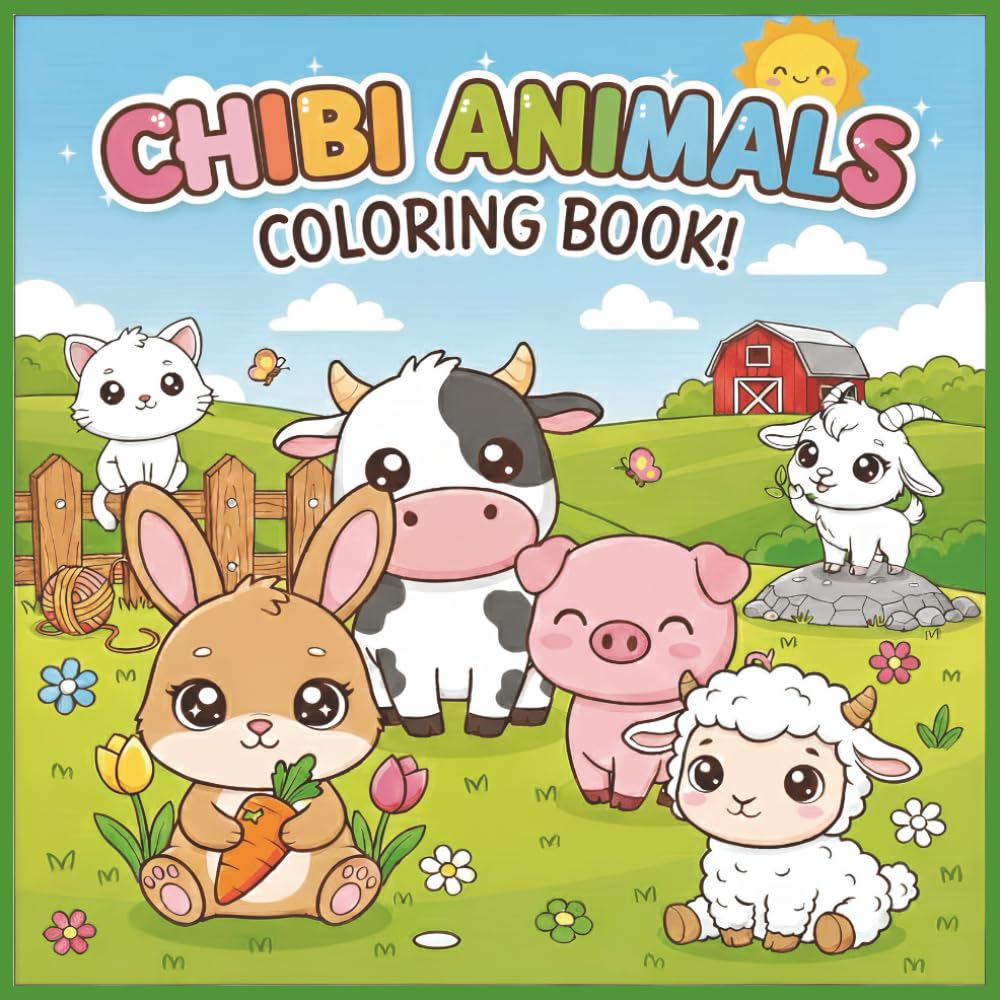 Chibi Animals Coloring Book: Adorable Collection of 50 Unique Chibi Animals with Bold and Simple Lines for Learning and Fun!