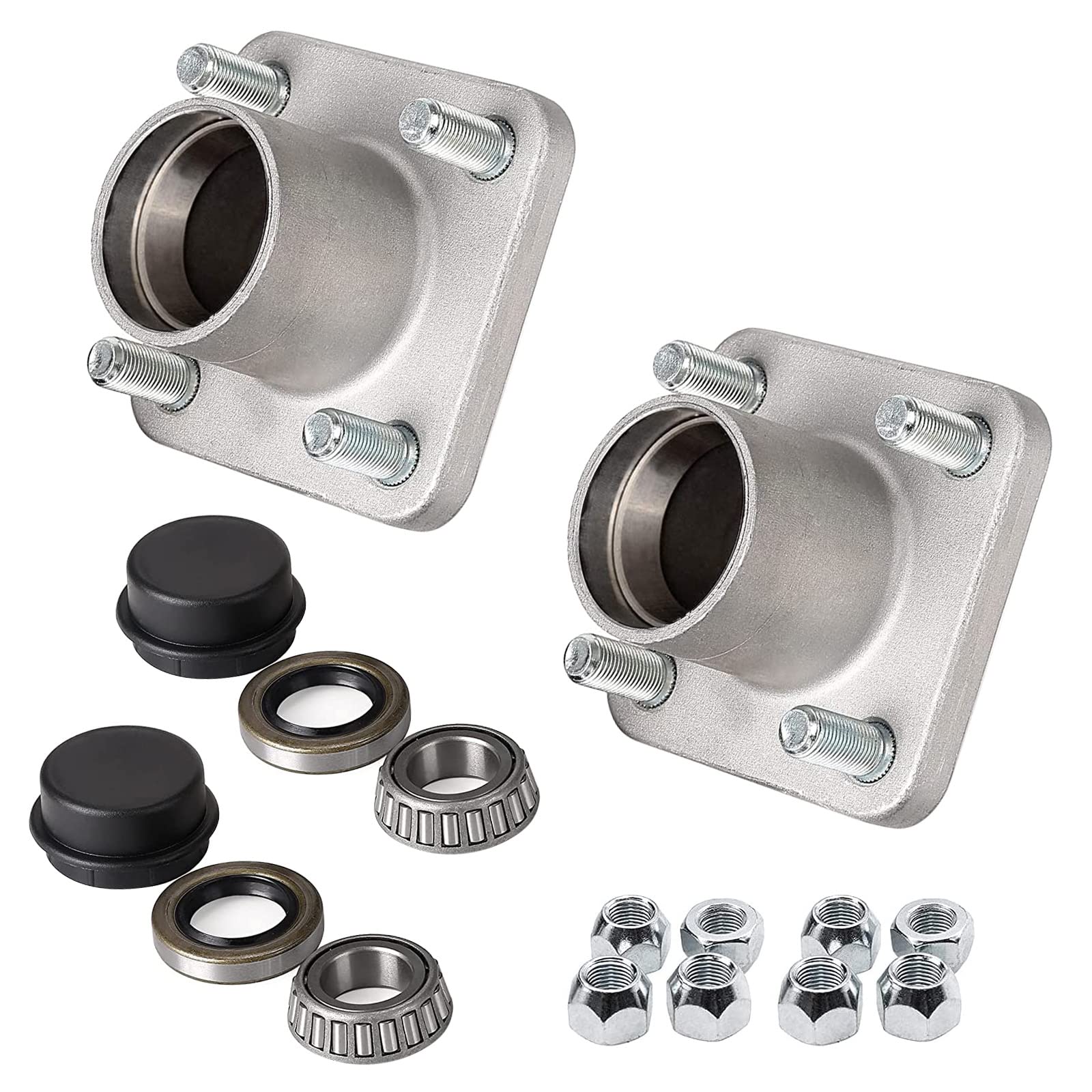 LEAPGOMAX Golf Cart Front Wheel Hub Assembly with Hub Bearing/Oil Seal/Nuts/Dust Cover for EZGO PDS&TXT/Medalist Gas & Electric 2001-Up, Replace OEM# 70895G01, L44643(Pack of 2)