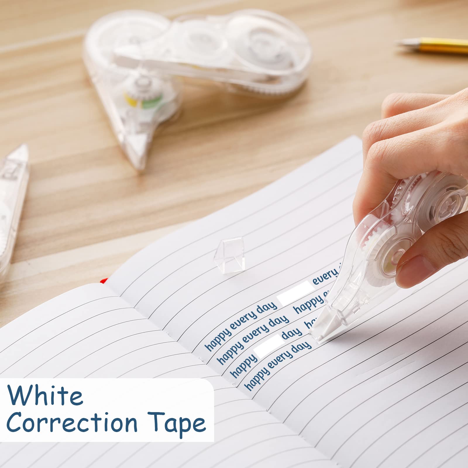 Ruban Correcteur Tape Dispenser 36-Pack White Correction Tapes (0.2" X 39.4 Ft Each) - Quick-Dry For School, Office & Journals White Chicks Graph Paper