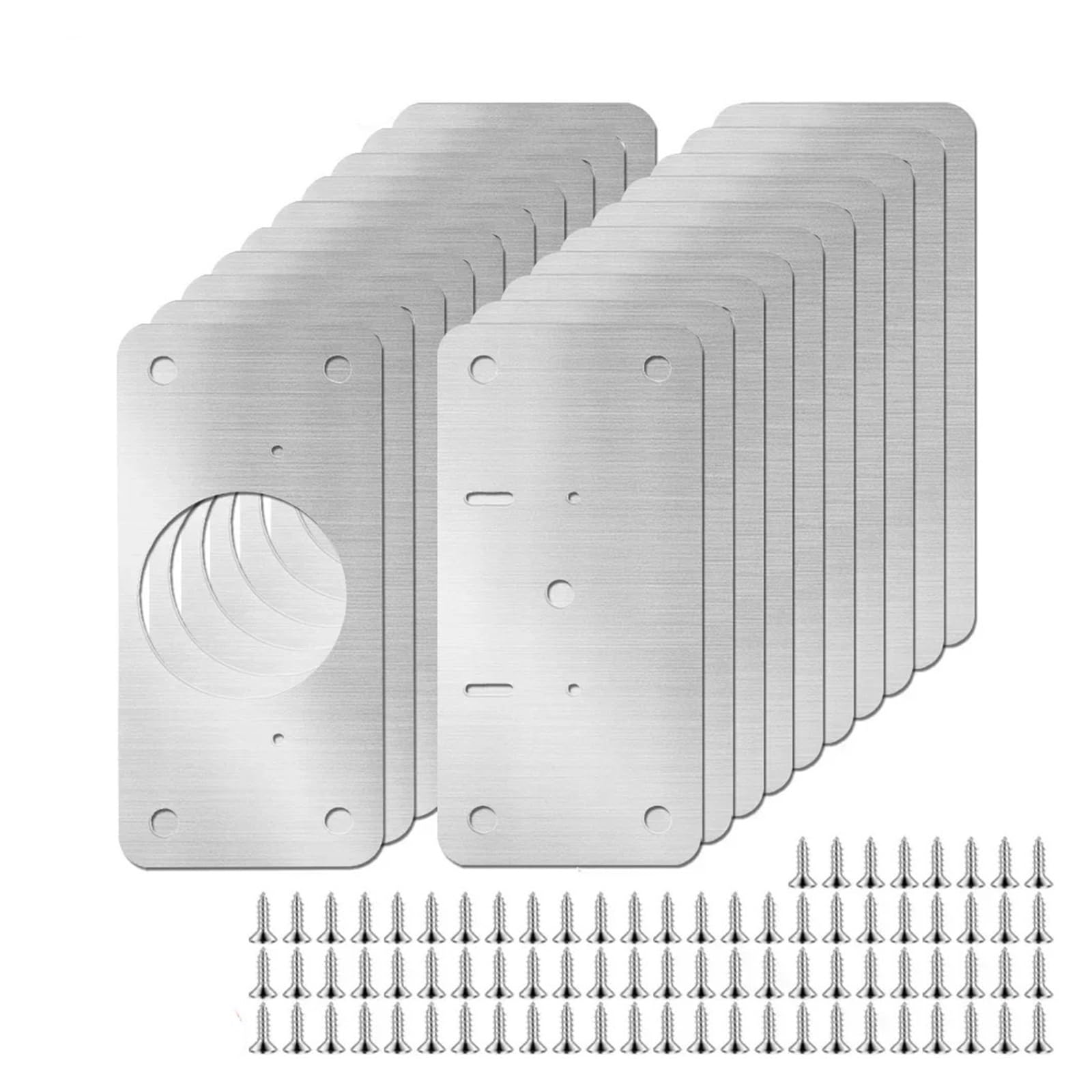 Meytxoa A-10Pairs(20Pcs) Hinge Repair Plate 10/1Pairs Hinge Repair Plate Cupboard Door Mounting Tool Furniture Cabinet Hardware Stainless Steel Fixing Kit(A-10Pairs(20Pcs))