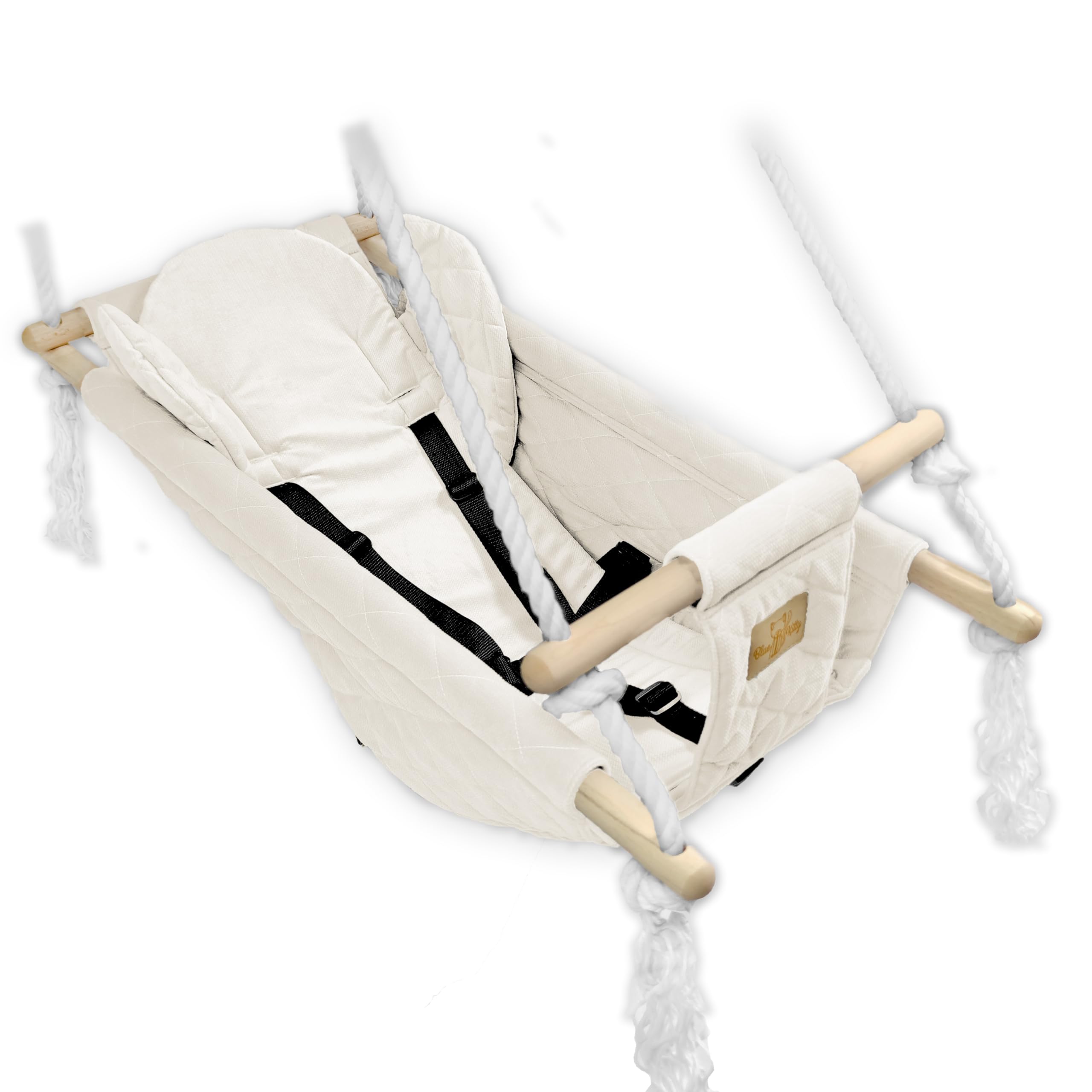 BlueKitty Wiege; Schaukel; Liegestuhl für Kinder; Babyschaukel; Kinderschaukel mit Kissen; Schaukel für Haus und Garten; Babyschaukel, Stoffschaukel, Kleinkindschaukel, Holzschaukel