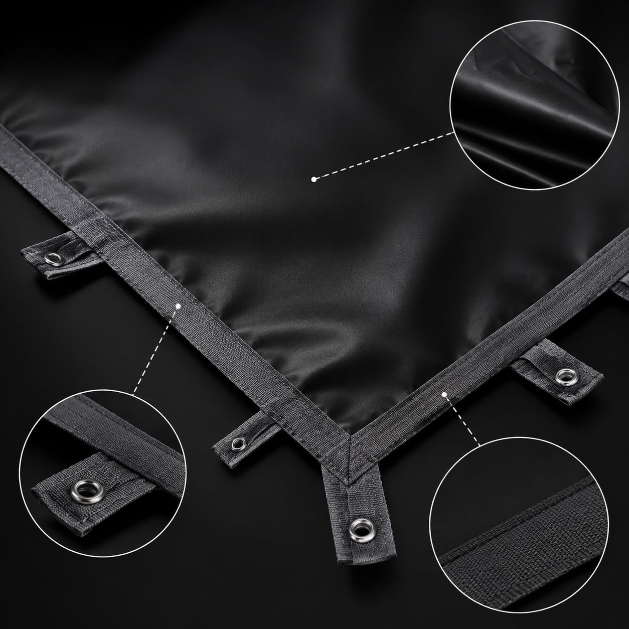 Toldo para Exterior Lona Refugio Cubierta Carpa Impermeable con Recubrimiento Opaco Que Bloquea la Luz y Mejora 19, Negro Puro, Style to 1, Negro