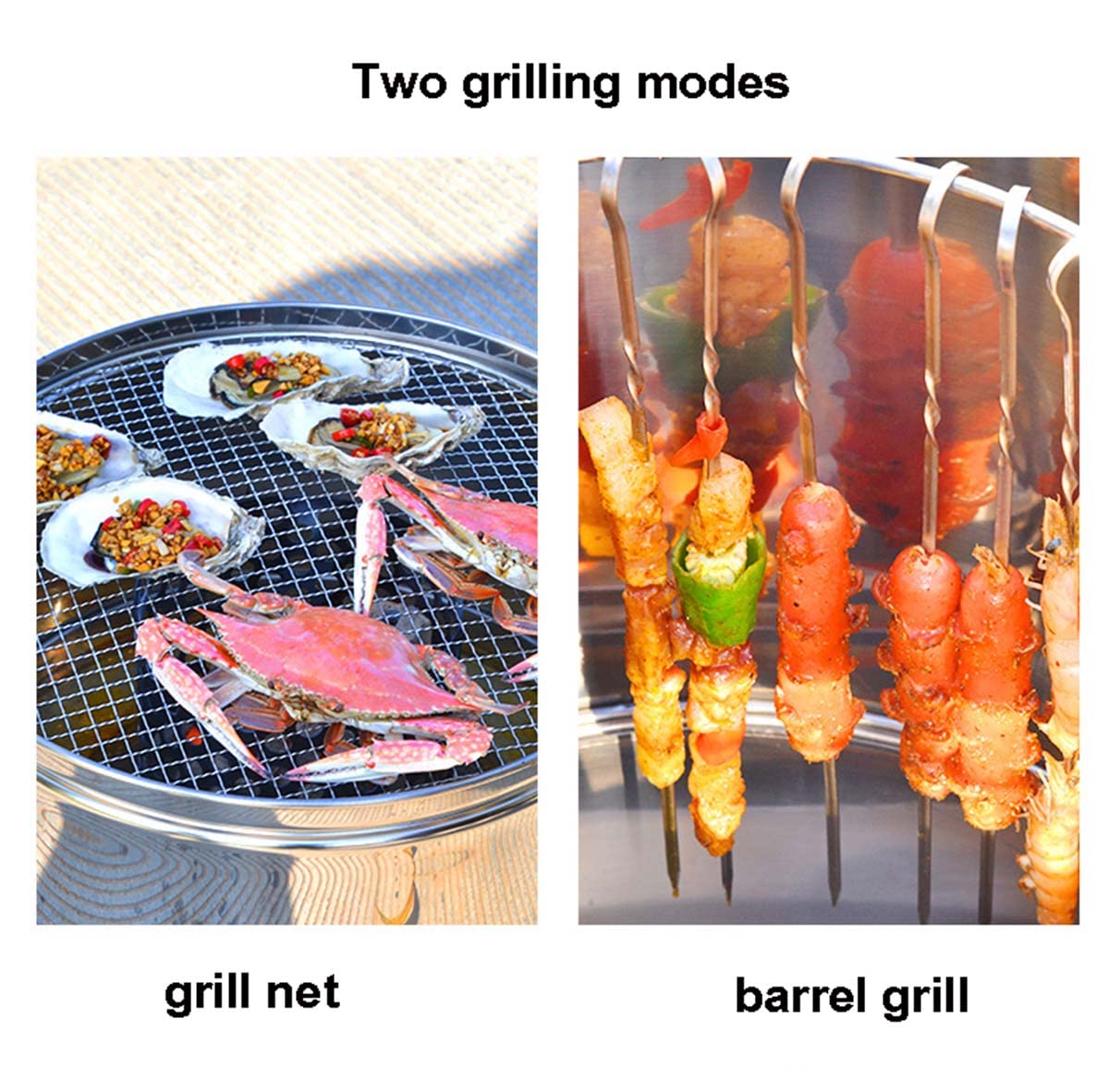 WLDOCA Vertikaler Holzkohle Räuchergrill – 40 Cm Durchmesser, Edelstahl, Für Outdoor-Grillen