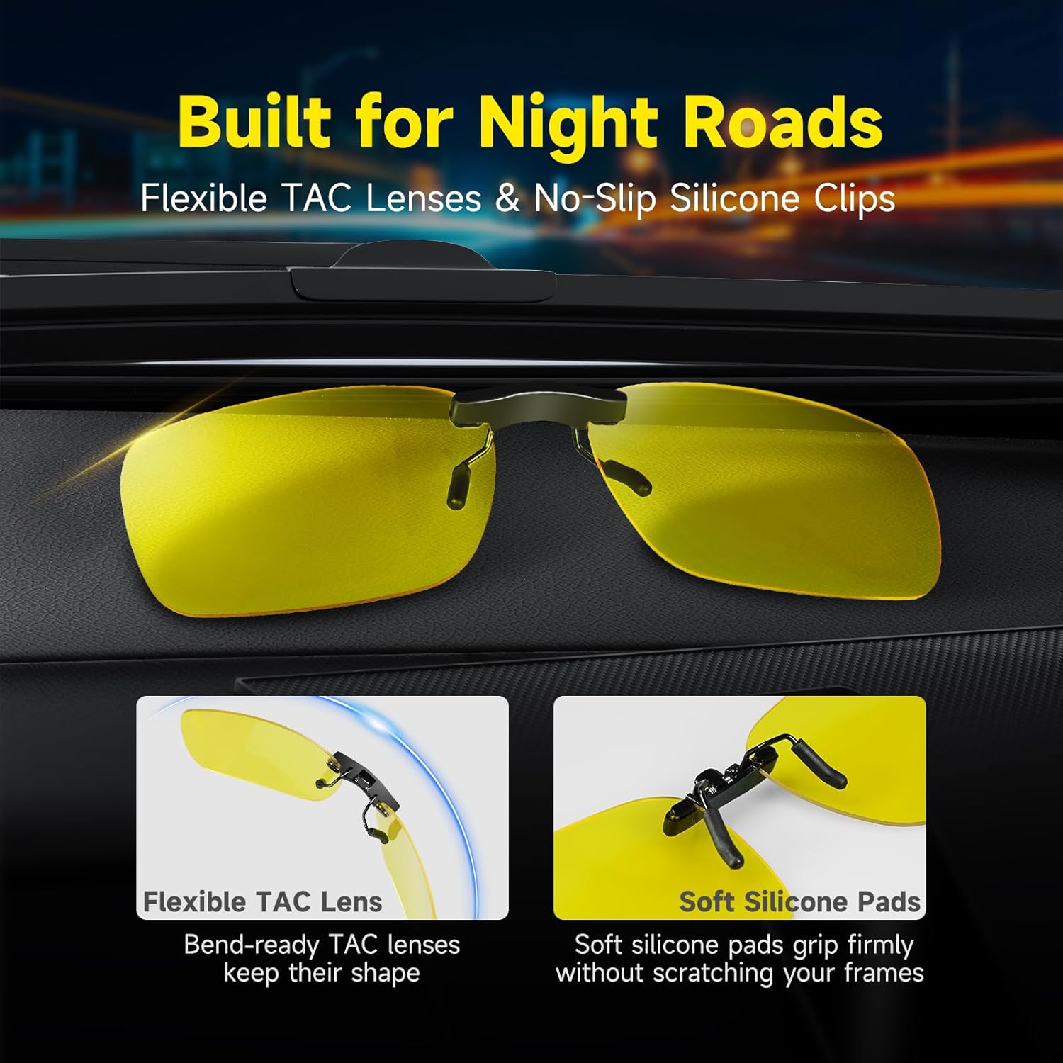 Polarized Clip-On & Flip-Up Driving Glasses – Night Vision or Sun Lens, UV400 Over-Glasses Clip - Image 6