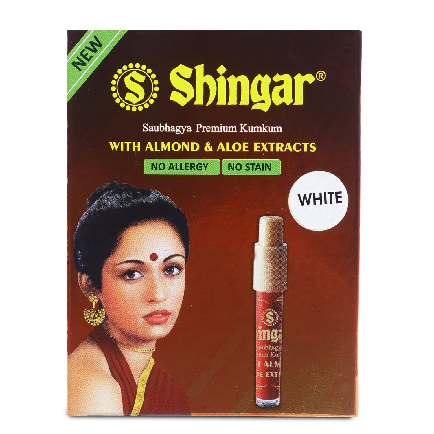 Shingar Saubhagya Premium Kumkum | With Fine Tip Applicator | Enriched With Almond & Aloe Extracts | For All Skin Types | Travel Friendly | Matte Finish | Single-stroke Application | liquid kumkum | liquid bindi | kumkum for women – Pack Of 12, White – 60g