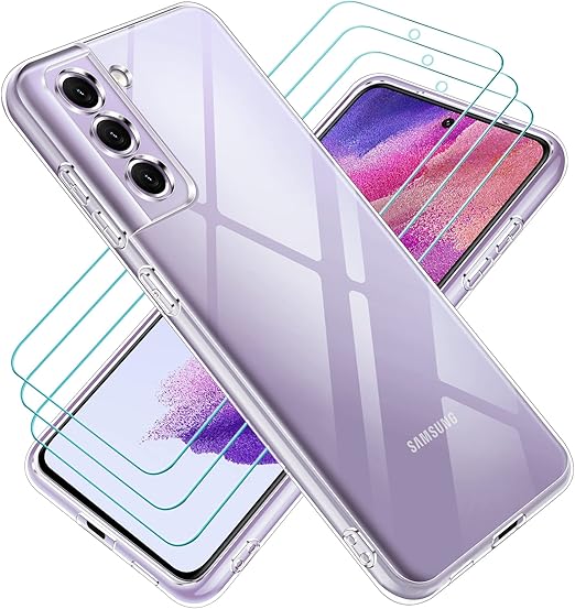 ivoler Hülle für Samsung Galaxy S21 FE 5G / 4G , mit 3 Stück Panzerfolie, Dünne Weiche TPU ivoler Hülle für Samsung Galaxy S21 FE 5G / 4G , mit 3 Stück Panzerfolie, Dünne Weiche TPU
