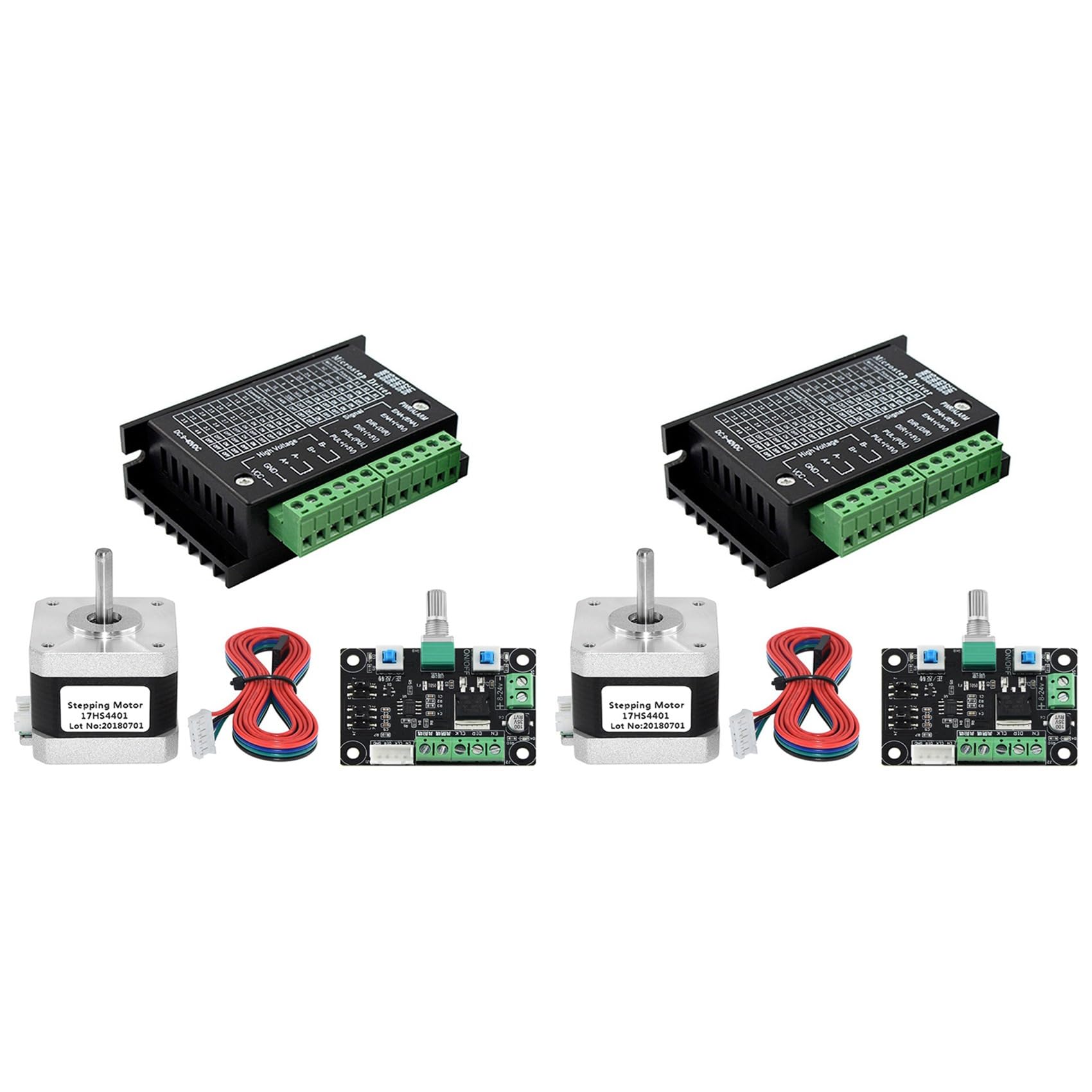 Jnchdghwa As Shown 2X Stepper Motor Driver Kit 17Hs4401+Tb6600 4A+ Osc Adjustable Forward And Reverse Speed