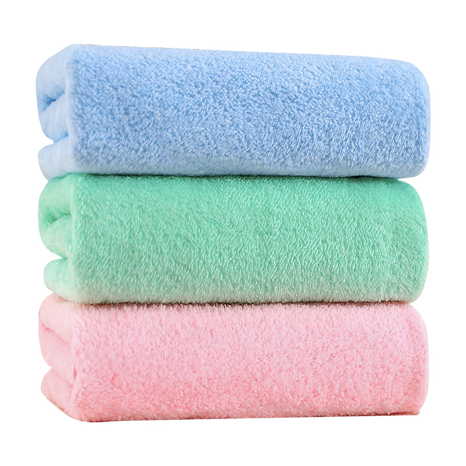 CYMYGS 3 Pack Flannels Face Cloth, Flannels, Bamboo Face Cloths, Absorbent Reusable Facial Squares Cleansing Cloths for Cleansing, Removing Makeup, Travel Supplies (30x30cm)