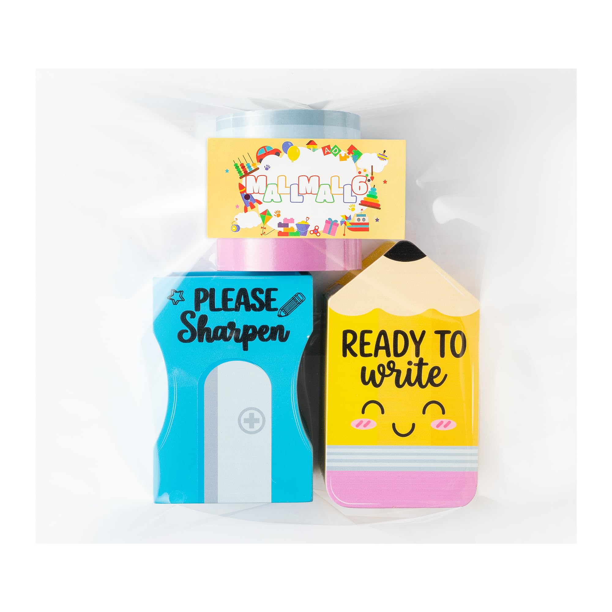 MALLMALL6 3 portamatite a forma di gomma, per il rientro a scuola, in legno, regalo per bambini, studenti, nessun assemblaggio, dispenser da scrivania a forma di opaco, organizer per la decorazione in