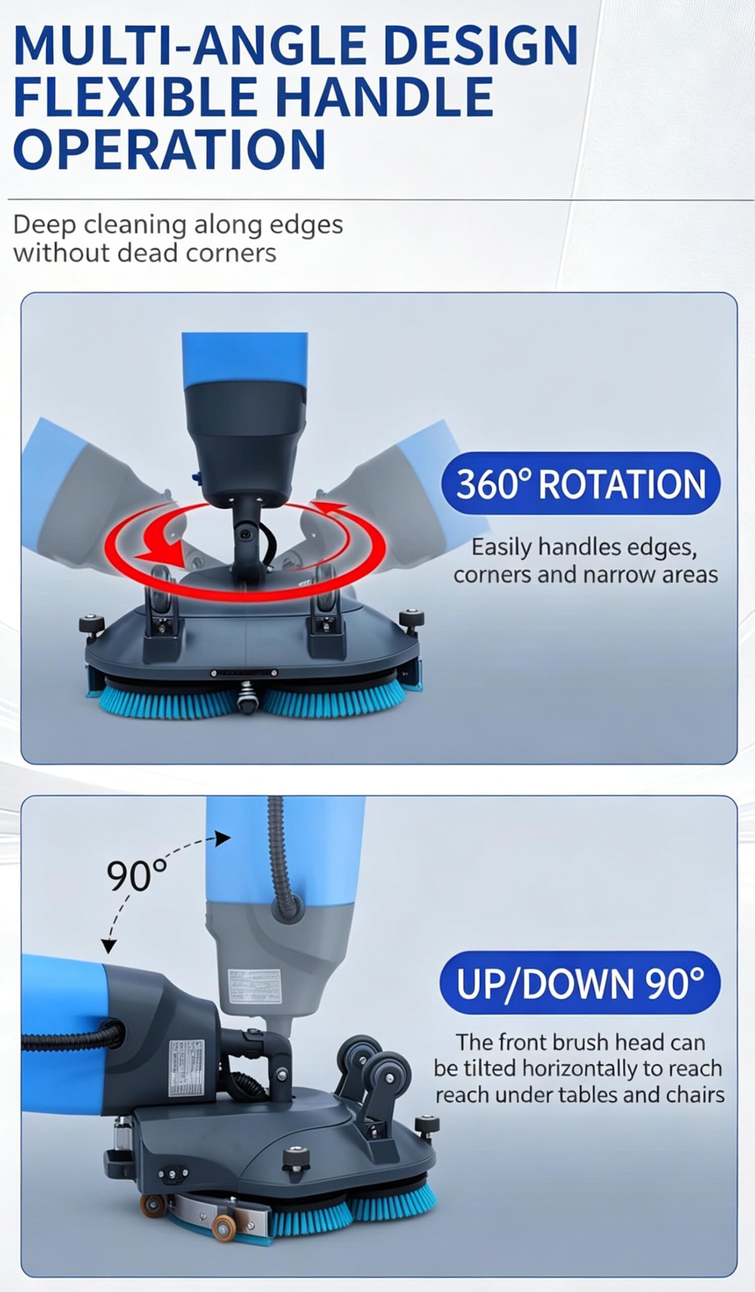 Autolaveuse compacte, d'inclinaison Verticale à 90°