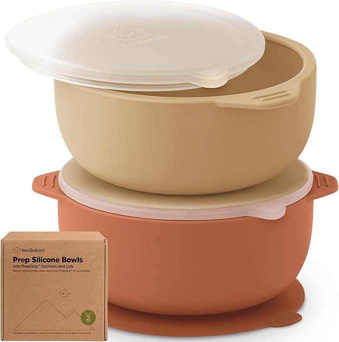 KeaBabies 12-Pack Baby Food Glass Containers And Silicone