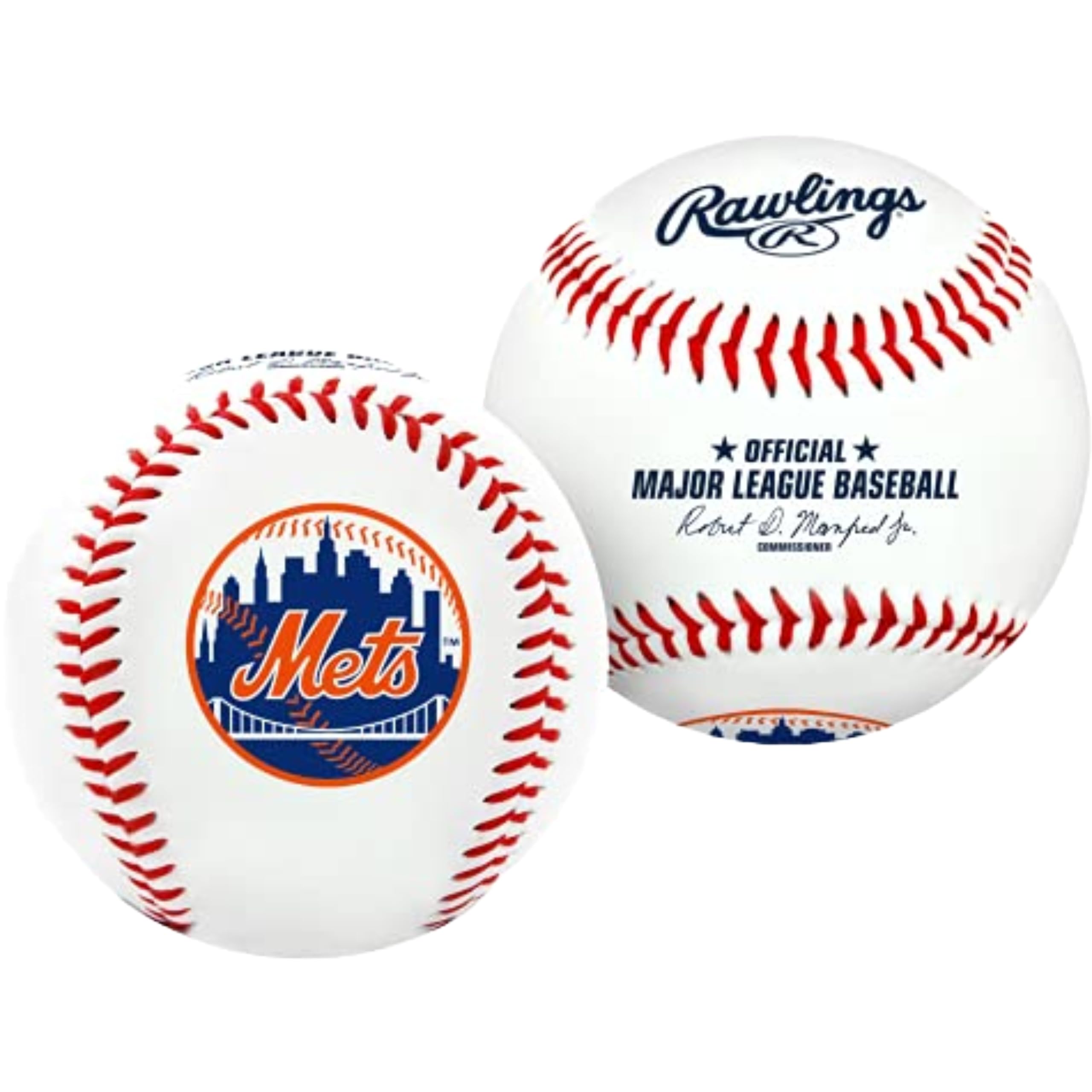 Rawlings MLB New York Mets Team Logo Baseball, Official, White — image 1