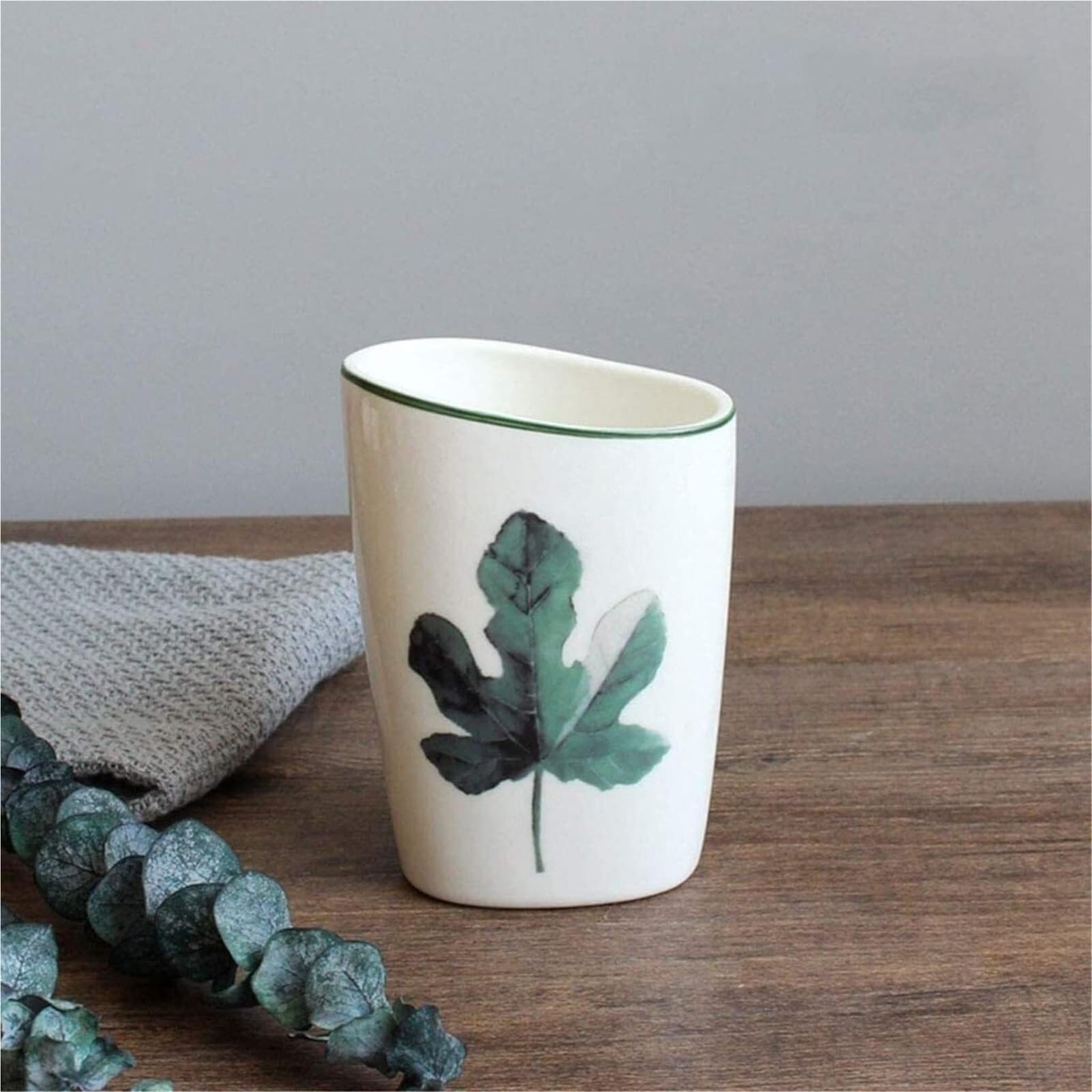 Set di accessori per il bagno Ceramica 5 pezzi include dispenser di sapone, portaspazzolino, bicchiere e 2 bicchieri, decorazione costiera Arredamento per gli affittuari(B)