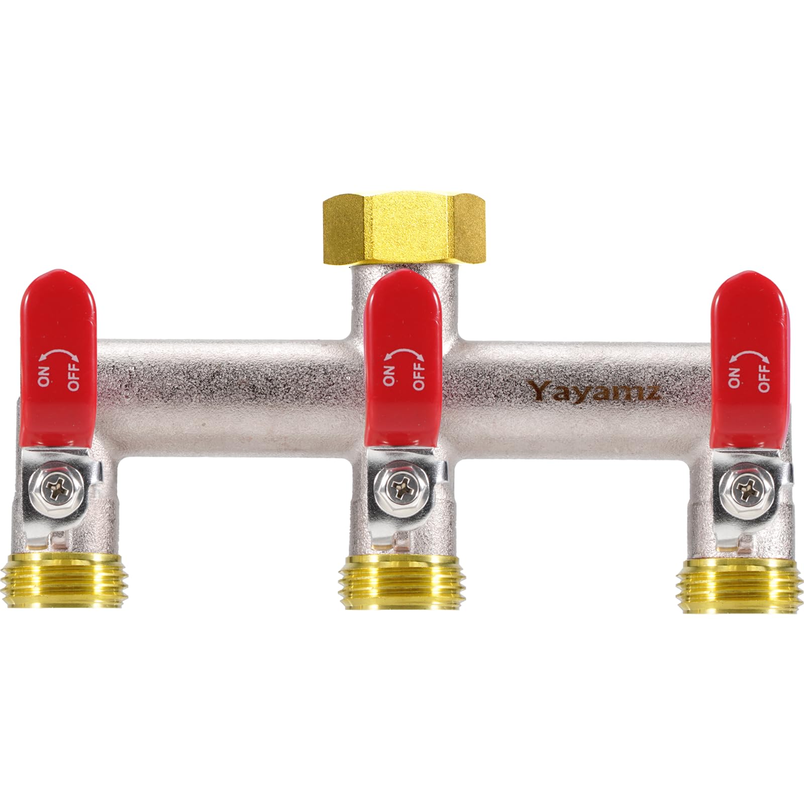 3 Way Garden Hose Splitter,3/4" GHT Water Spigot Splitter (Red)