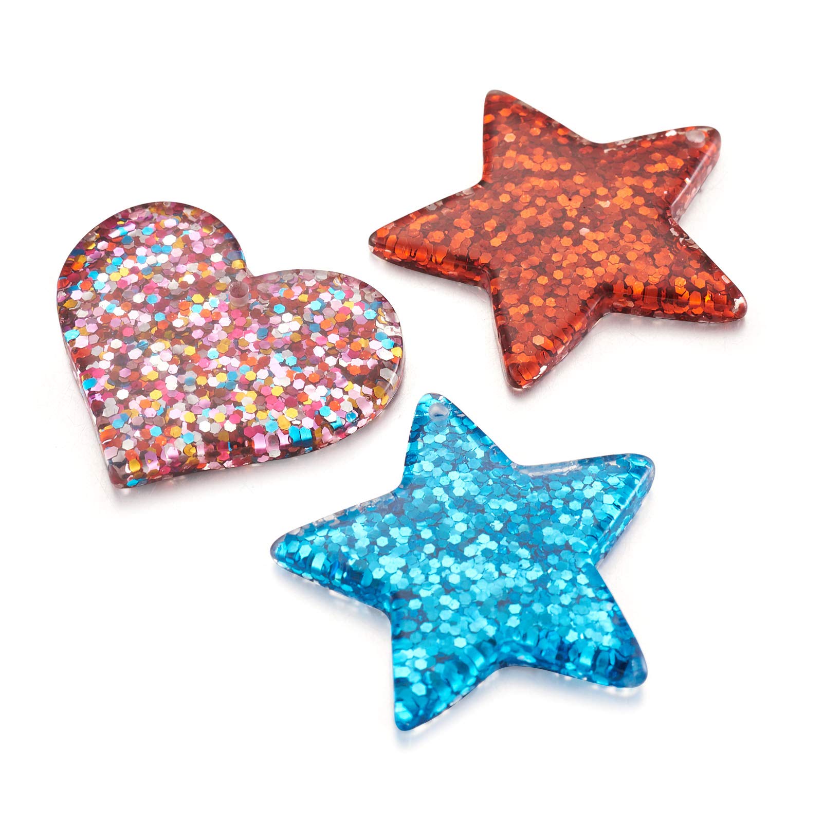 匿名発送】カラフルハートモチーフ レジンチャーム 匿名発送】カラフル