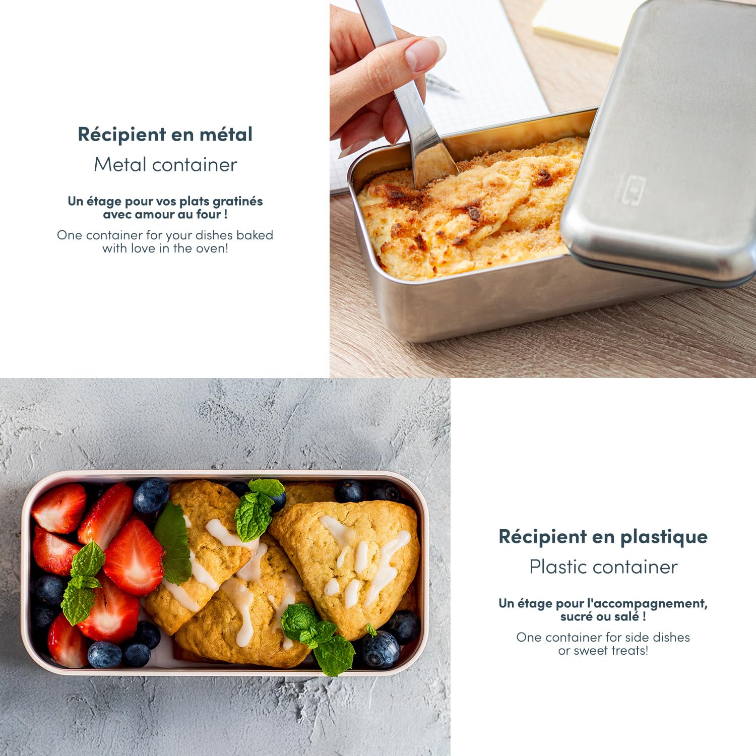 MONBENTO – Lunch Box Adulte Sense Original vert Natural – Boite Repas 1.2 L 2 Étages Métal/Plastique – Bento Inox Hermétique Compatible avec Four & Micro-Ondes – Sans BPA – Idéal pour Meal Prep/Bureau