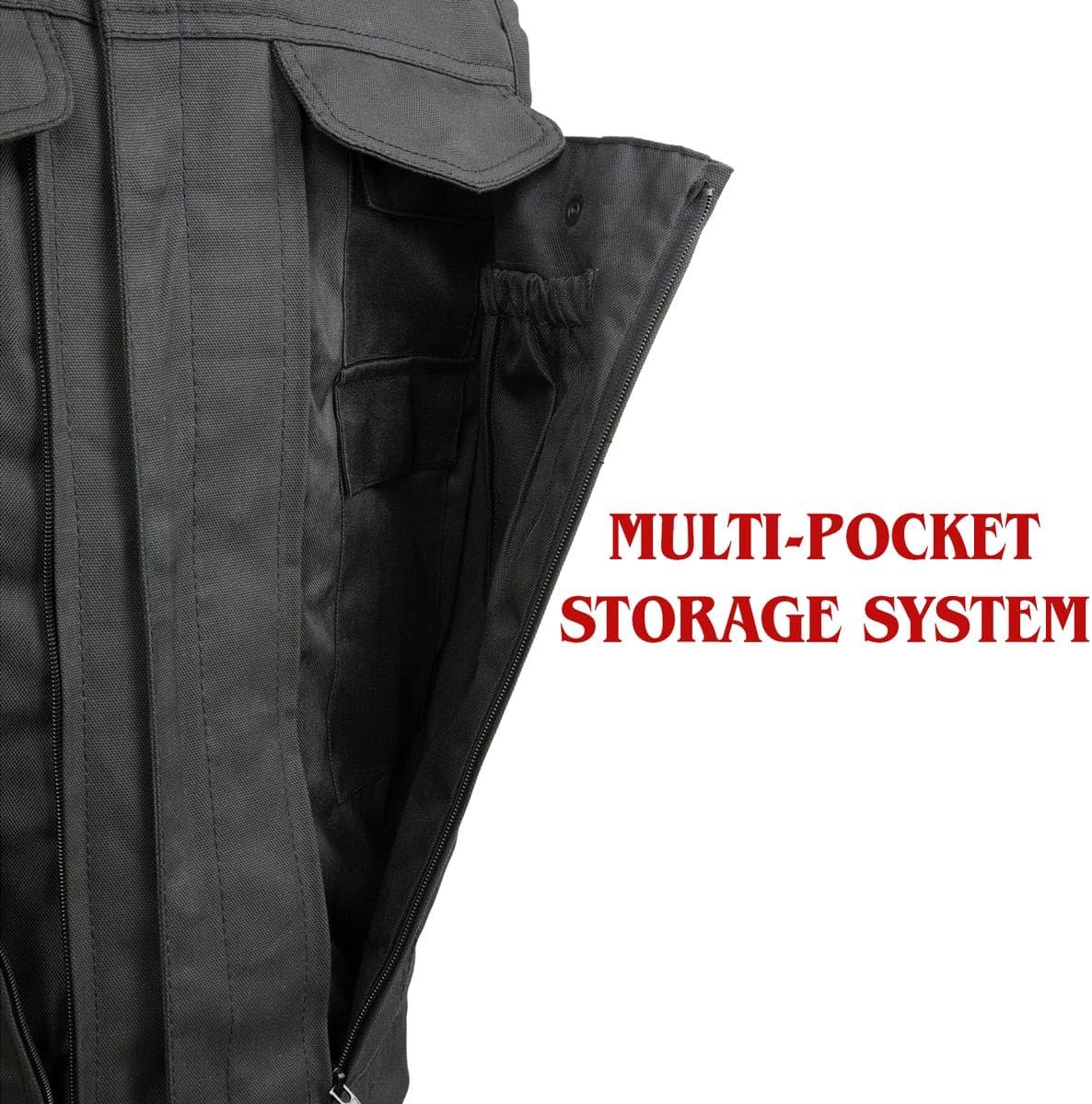 Milwaukee Leather MDM3007 Men's 'Brute' Concealed Snap Black Denim Club Style Vest w/USA Flag Liner