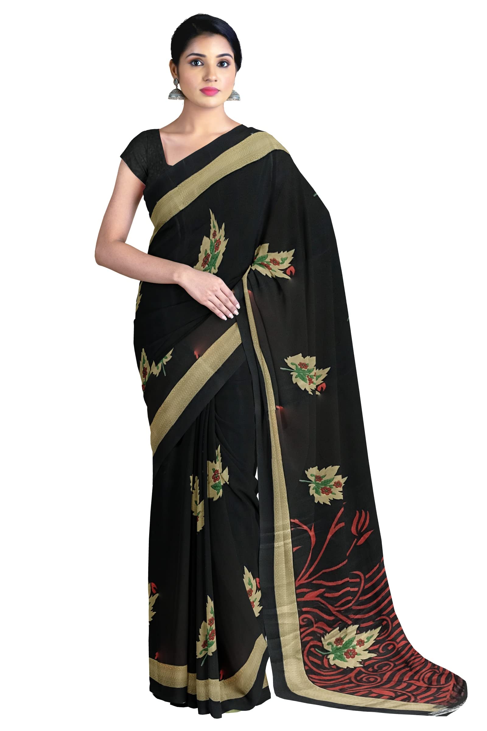 Gaurangi CreationWomen's Printed Poly Crepe Saree