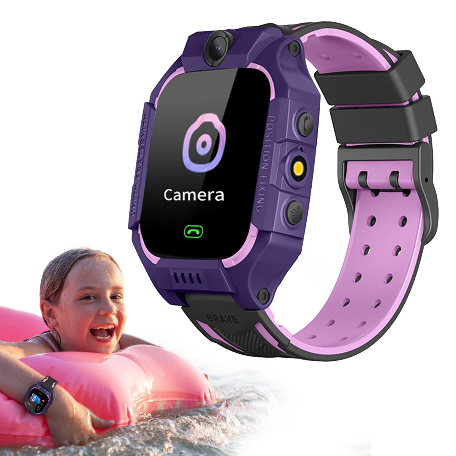 Smartwatch para niños con llamadas y mensajes de | Tracker LBS, reloj de pantalla tÔctil HD para niños y niñas | Smartwatch GPS para niños, dispositivo de comunicación adecuado para niños para r