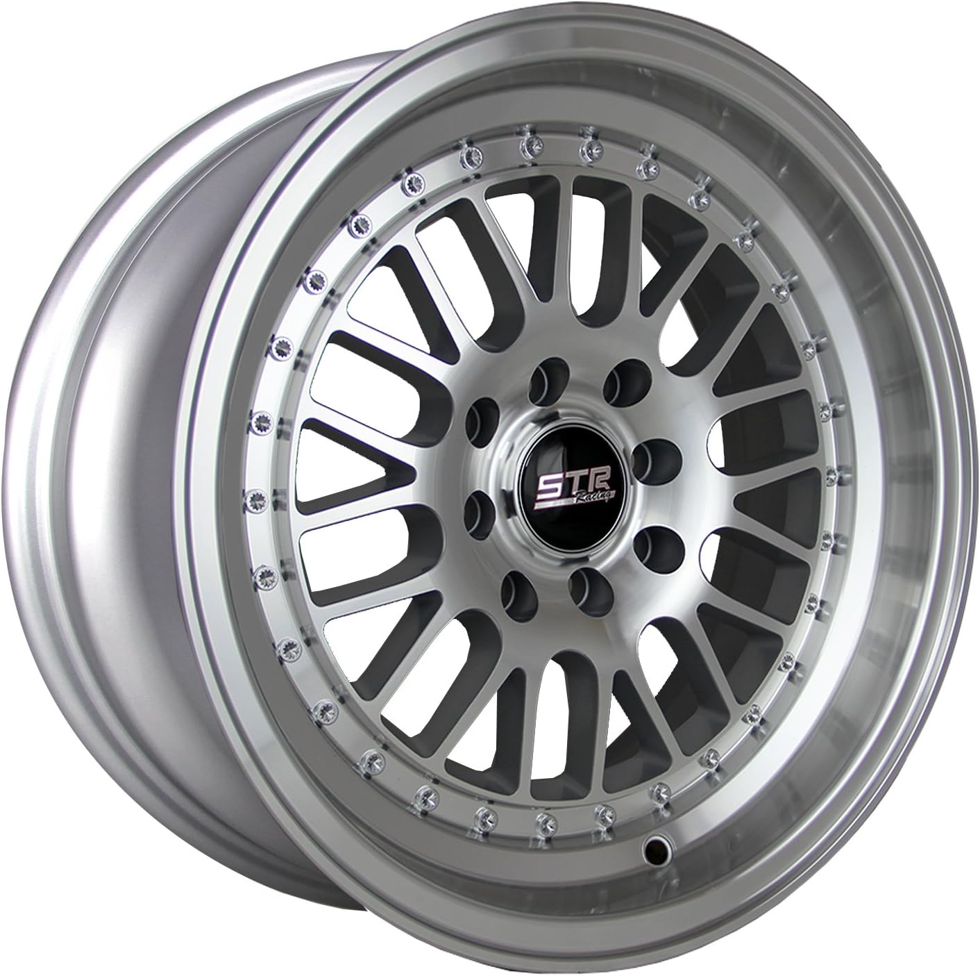 STR RACING STR520 Silver Wheel with Machine Face (17x9"/5x4.5", +20mm offset)