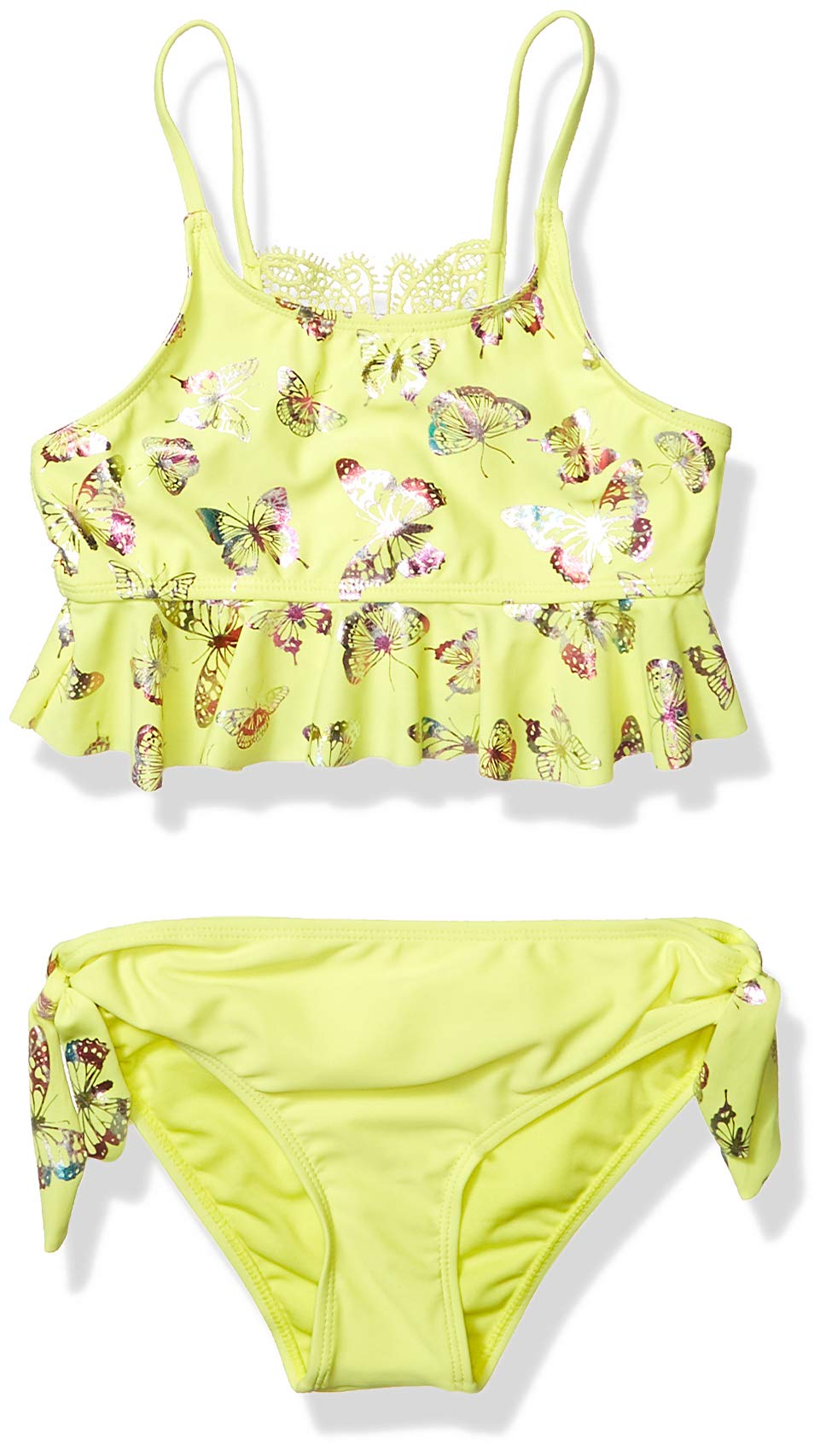 Limited Too Girls Big Printed Two Piece Swimsuit With Ruffle