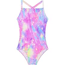 Girls Bathing Suits UPF 50+ Swimsuits Quick-Dry Cross-Strap for Toddlers & Kids 3-12T Sleeveless Sun Protection
