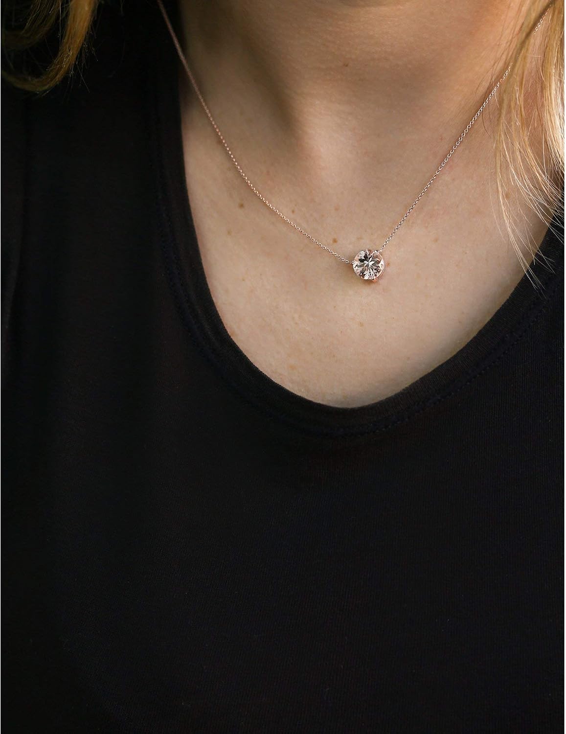 Kobelli 2ct Morganite Solitaire 3-Prong Necklace